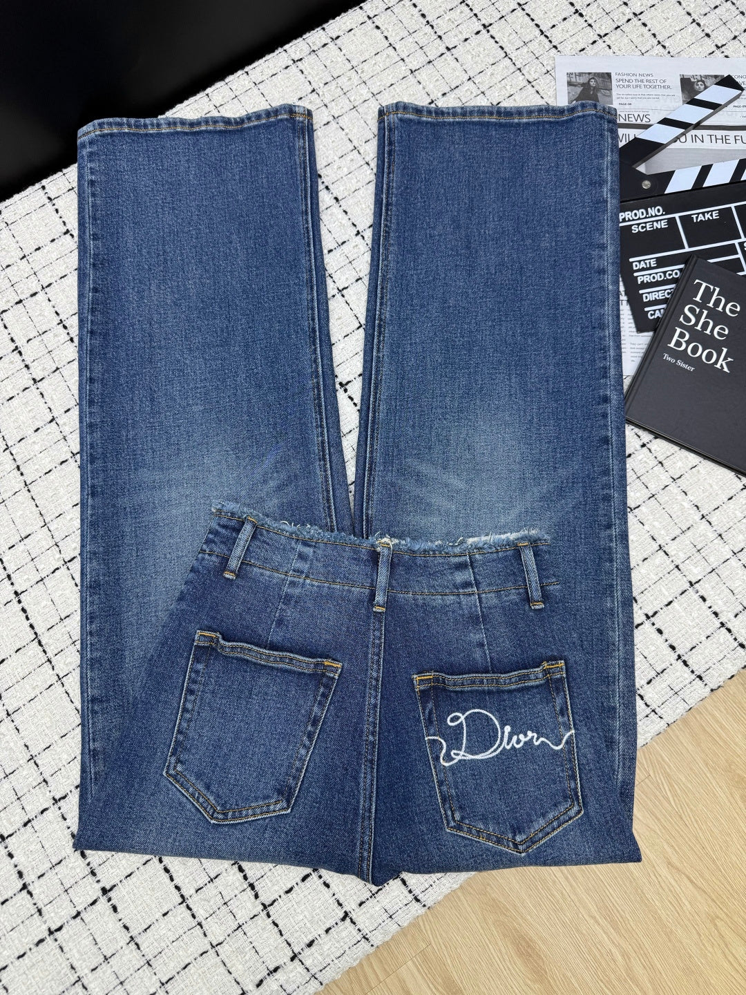CD Flared Jeans Embroidered Logo Applique 404868