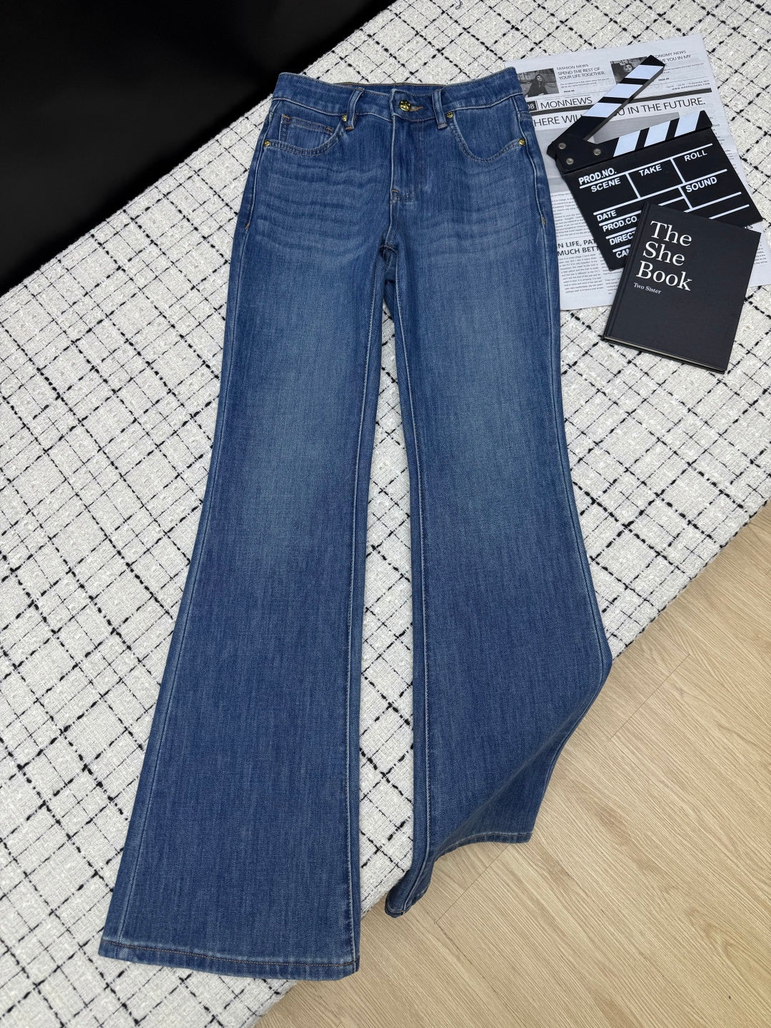 Loewe Flared Jeans Embroidered Logo Applique 404876