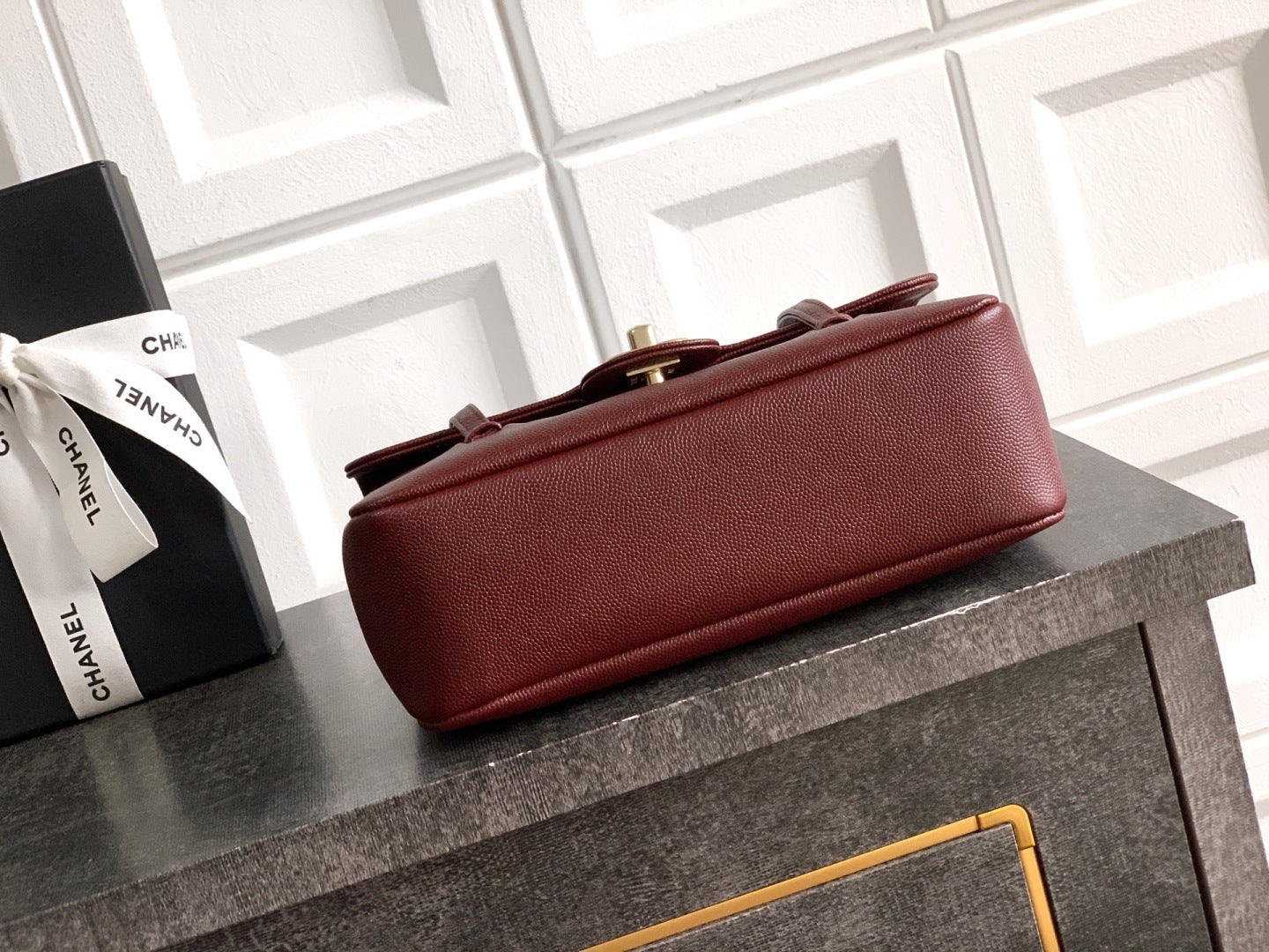 CC 26s Preppy Coco Bag 22cm Burugndy Caviar Leather GHW