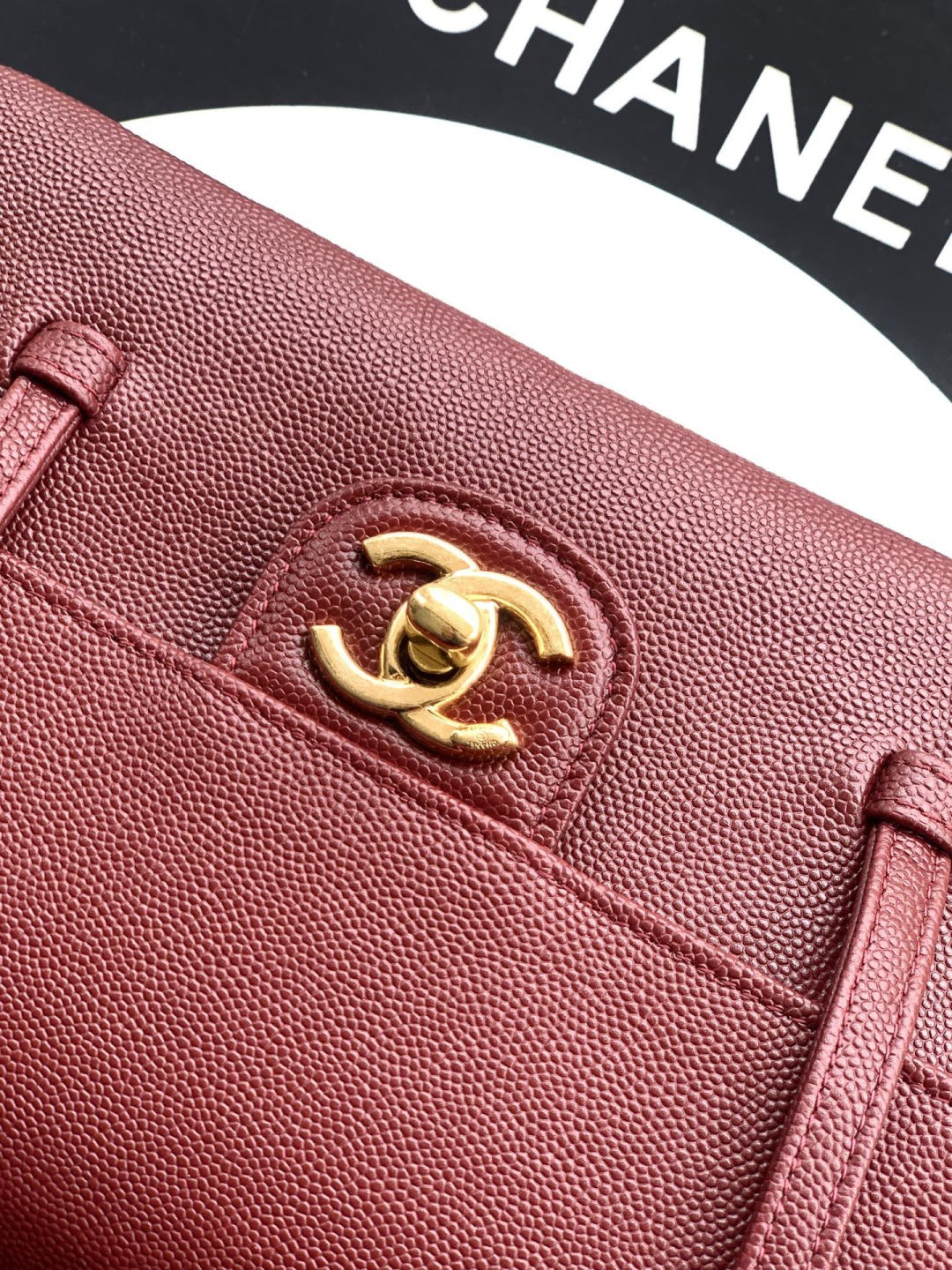 CC 26s Preppy Coco Bag 22cm Burugndy Caviar Leather GHW