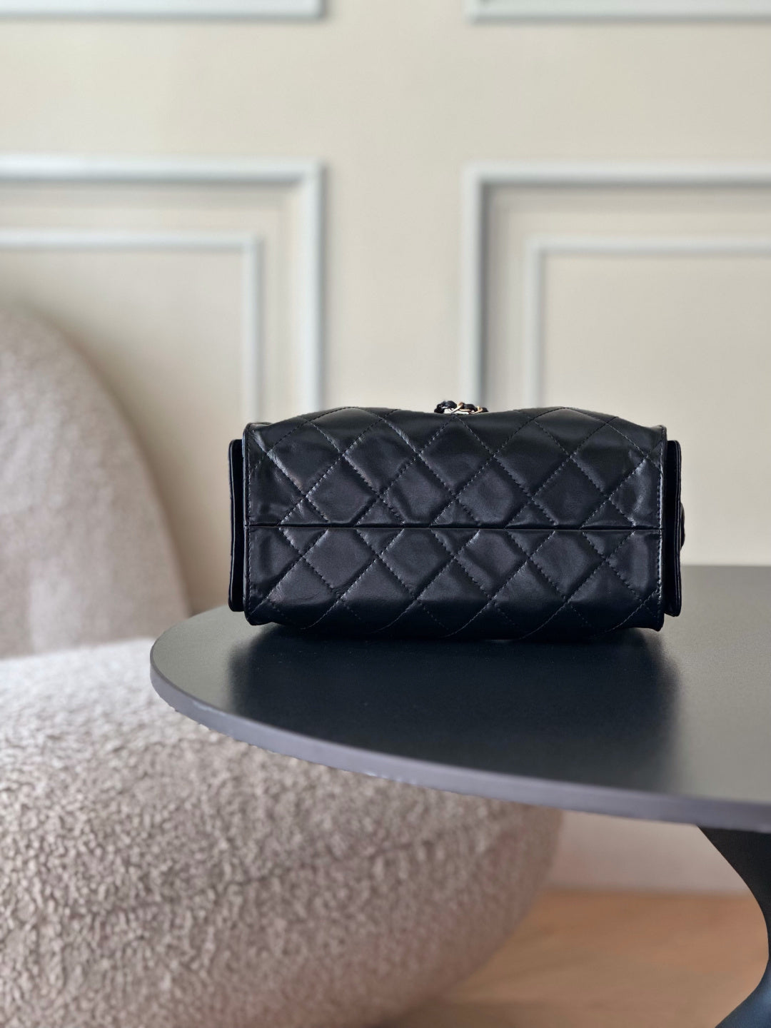 CC 26c Hobo Bag 22cm Black Lambskin GHW+SHW