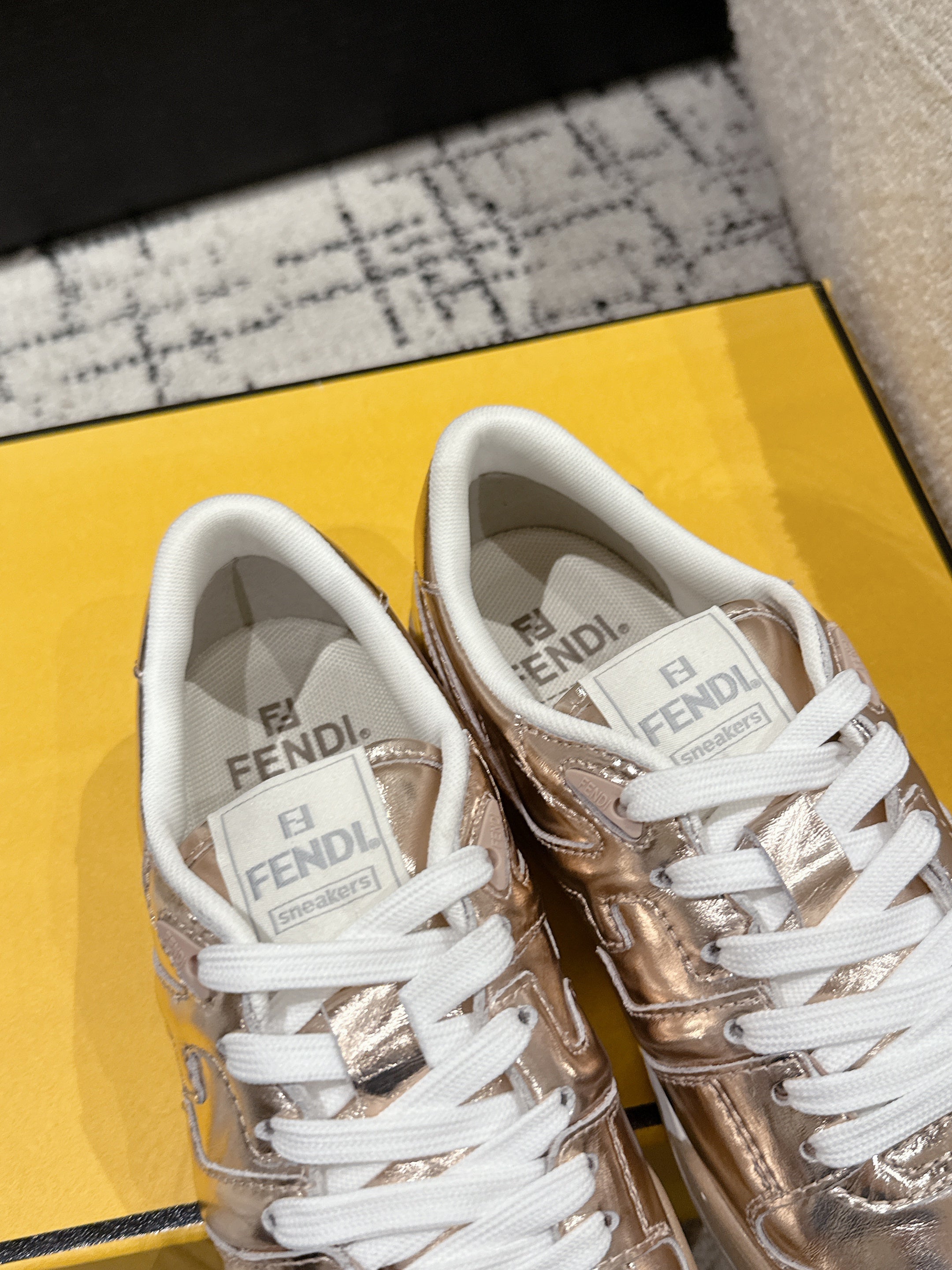 Fendi Match Trainers Copper Leather 679604