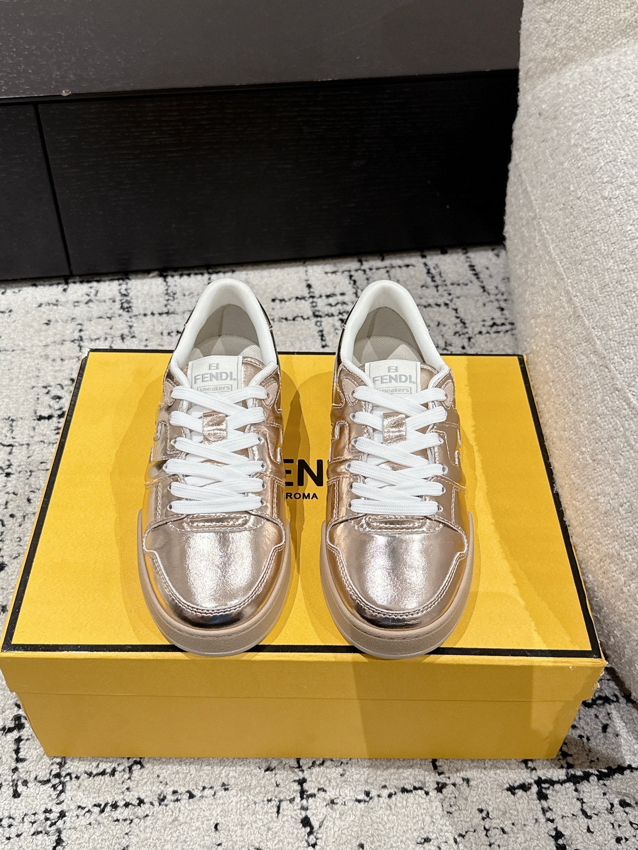 Fendi Match Trainers Copper Leather 679604