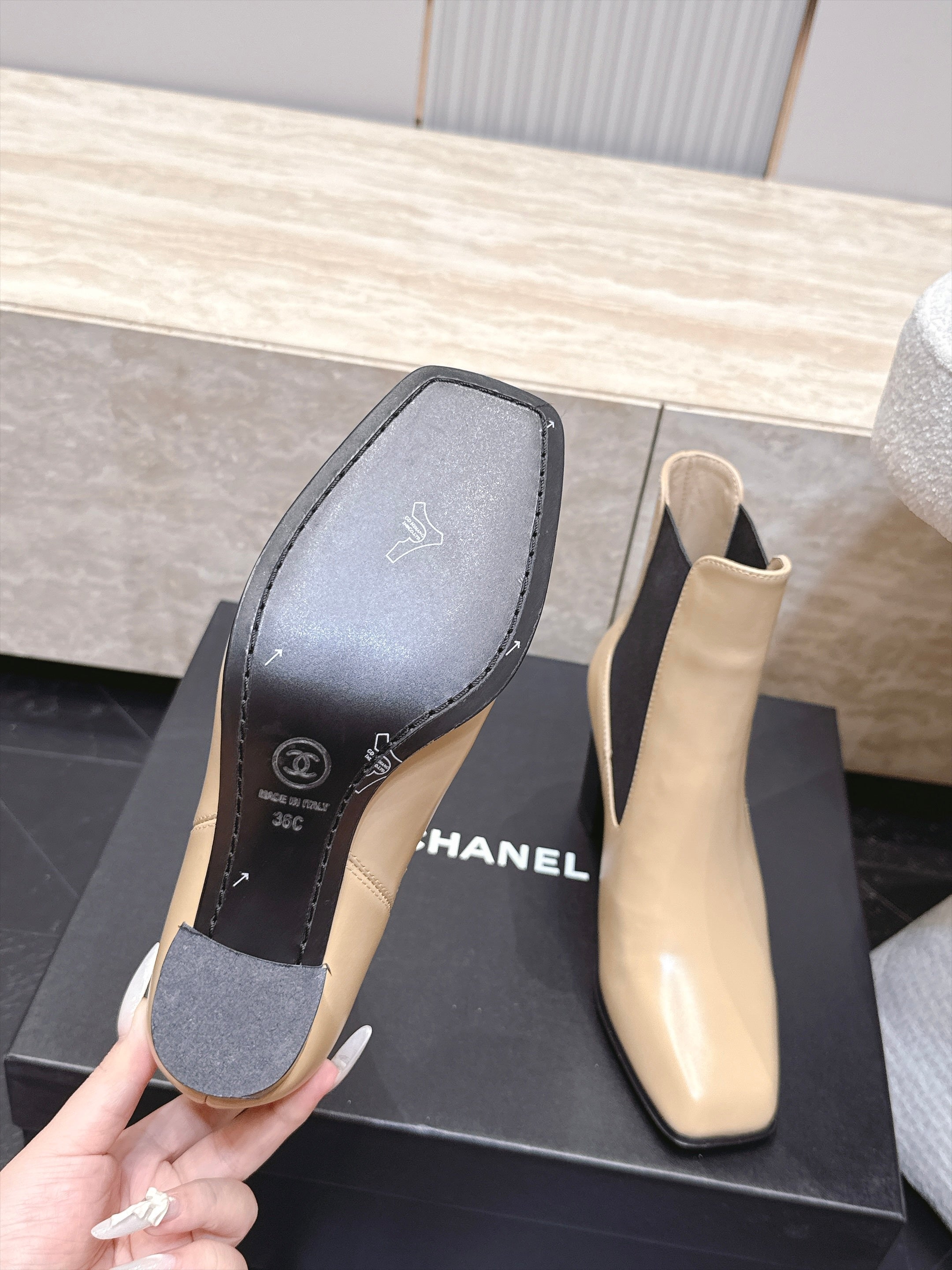CC Autumn/Winter 2026 Ankle Boots 7cm Beige Calfskin 954123