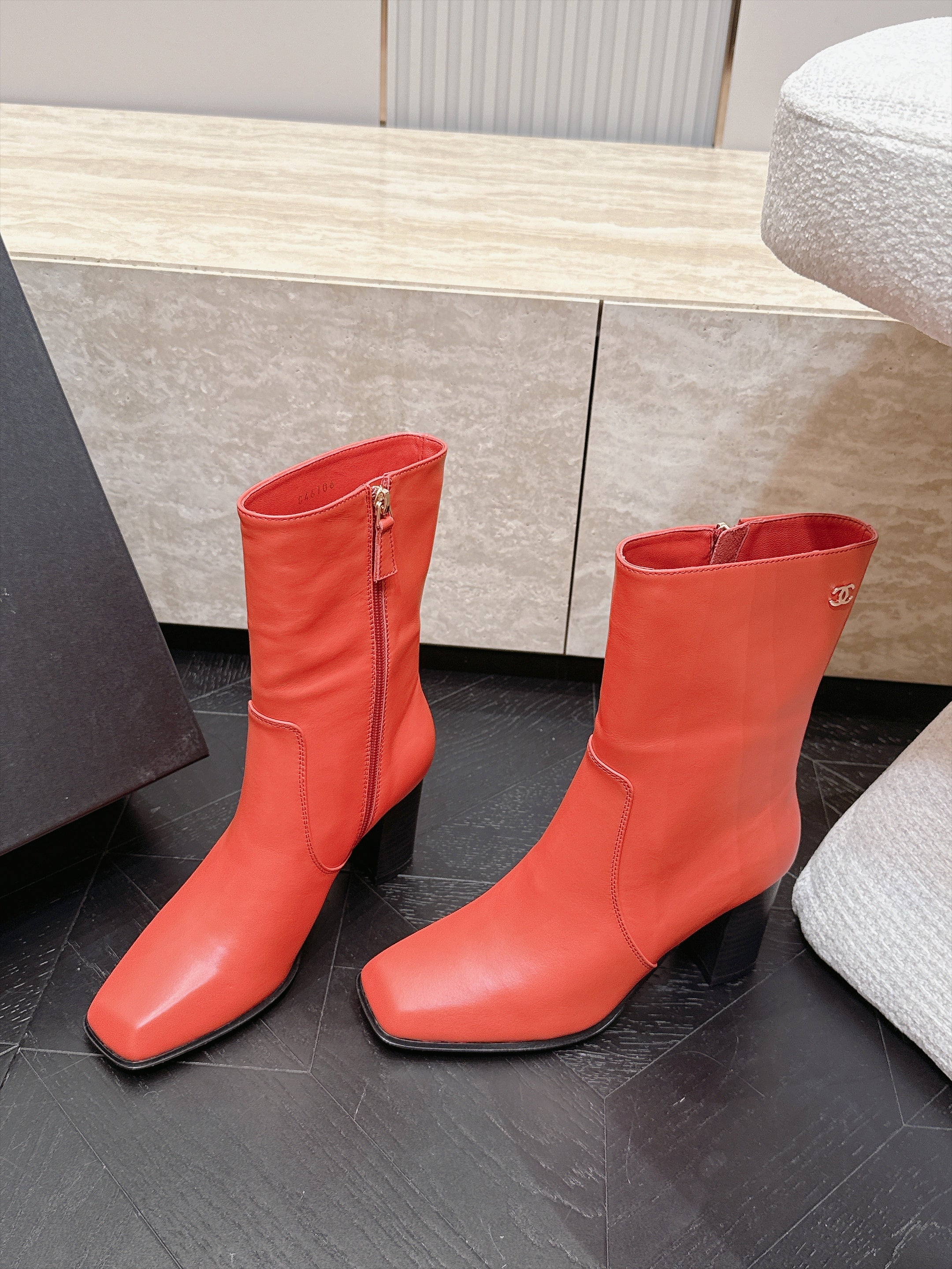 CC Autumn/Winter 2026 Ankle Boots 7cm Red Calfskin 954124