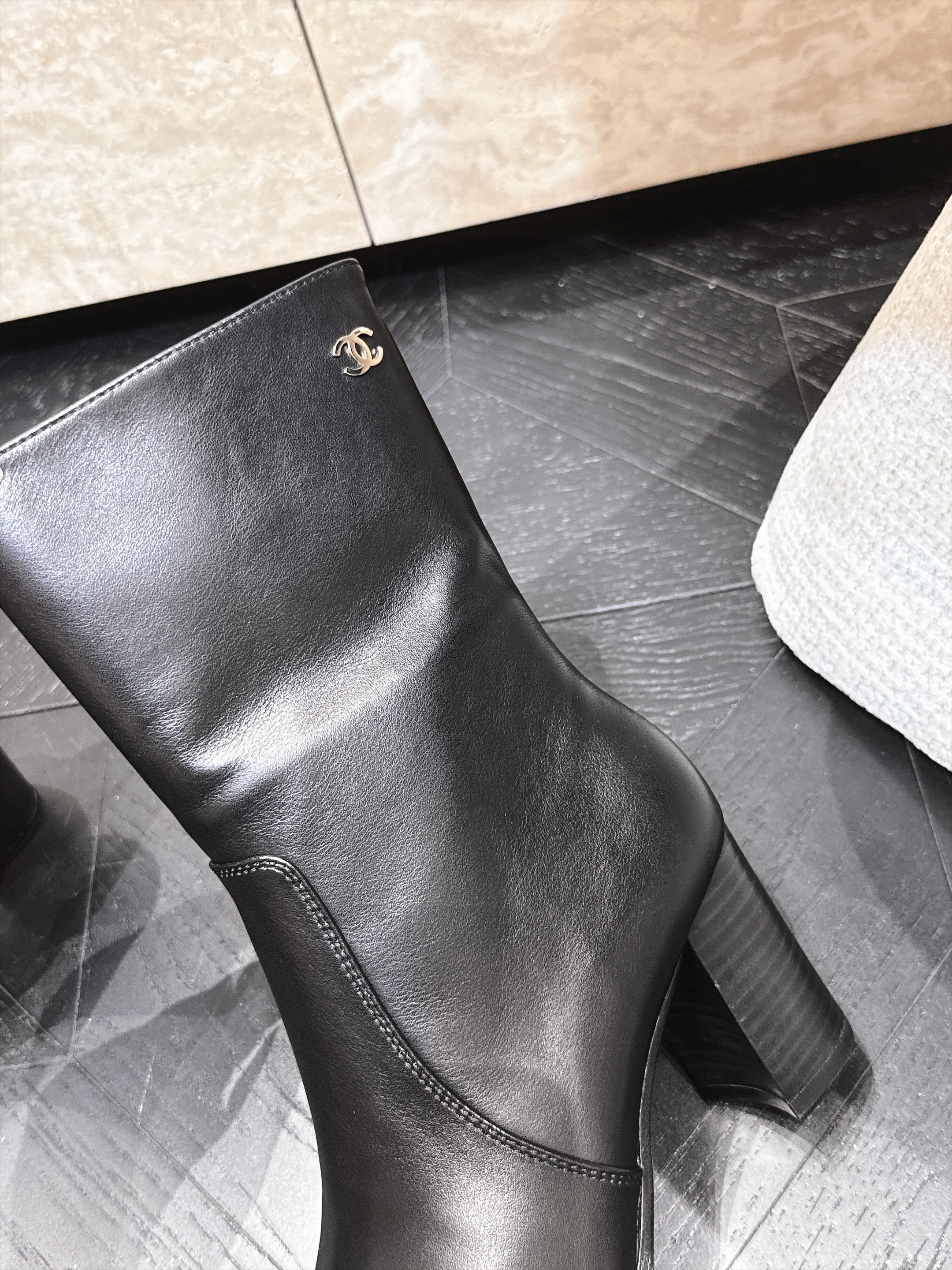 CC Autumn/Winter 2026 Ankle Boots 7cm Black Calfskin 954126