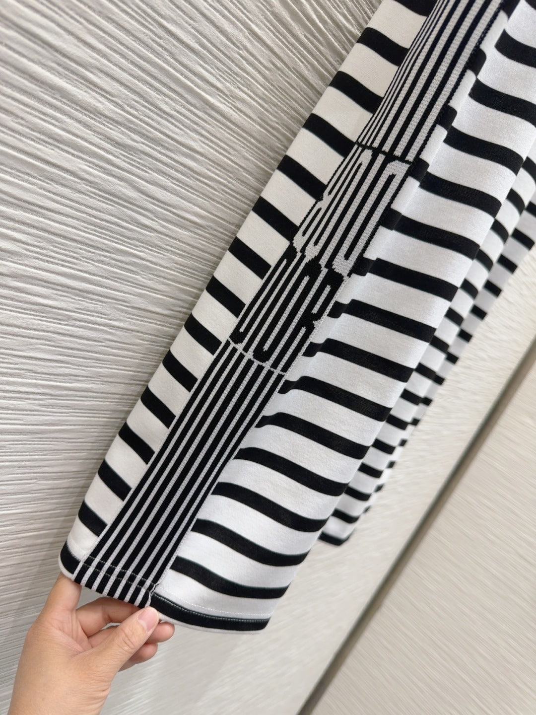 CD 2025 Striped Dress Black White Cotton