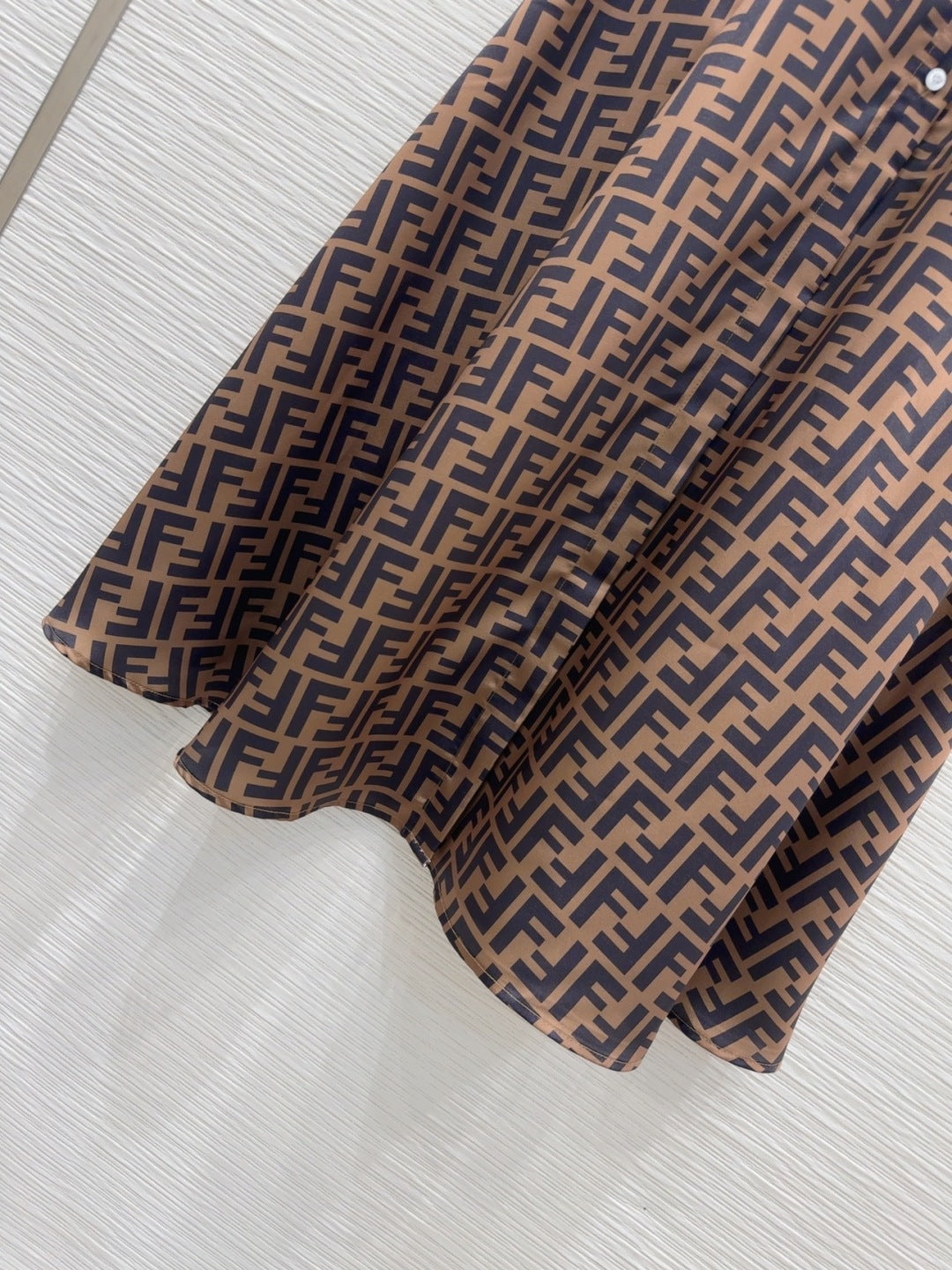 Fendi 2025 Shirt Dress Brown Black Viscose