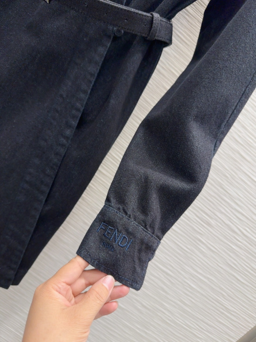 Fendi 25 Shirt Dress Navy Blue Denim 0024