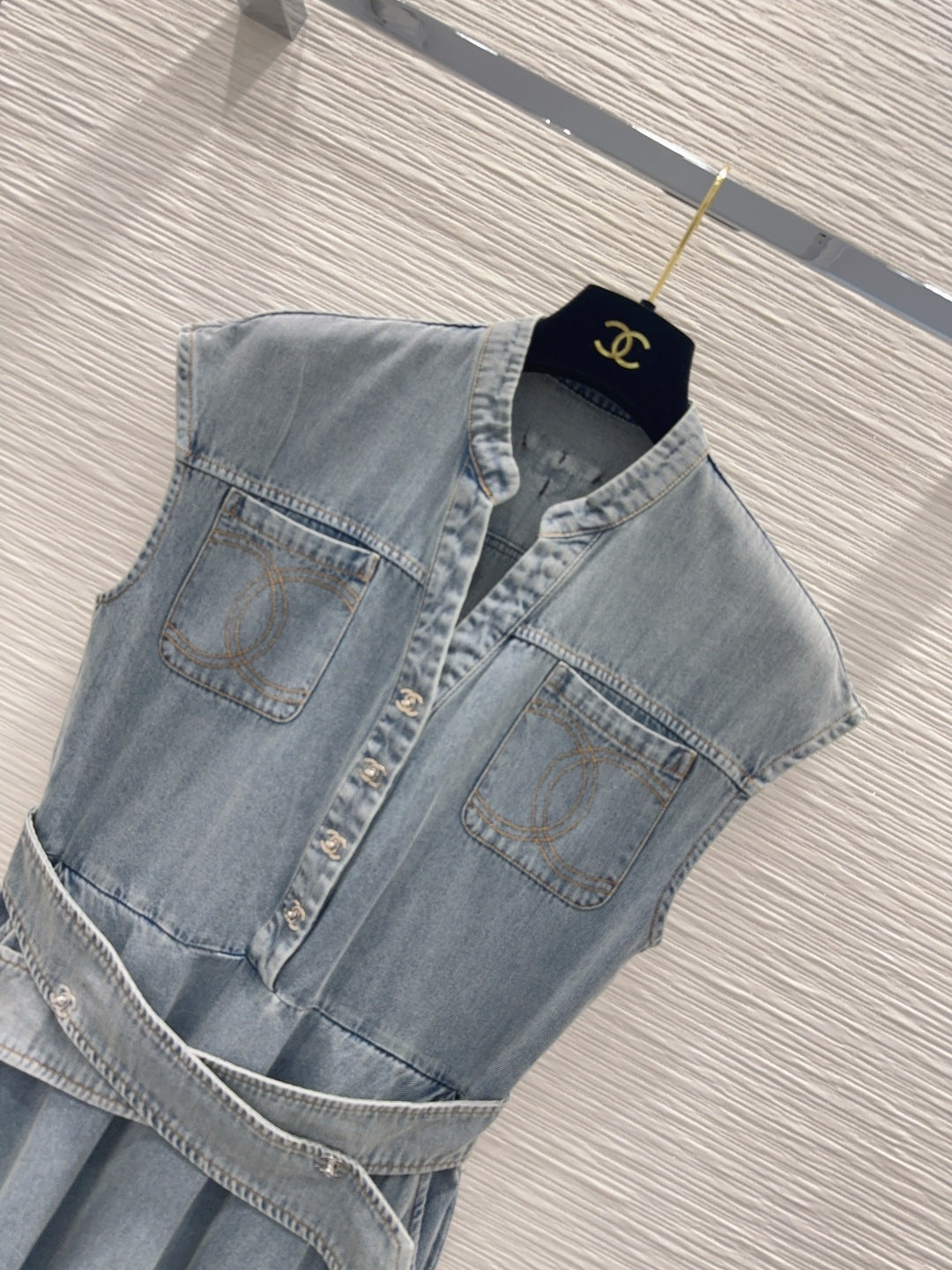 CC 26s Long Dress Light Wash Blue Denim 395034