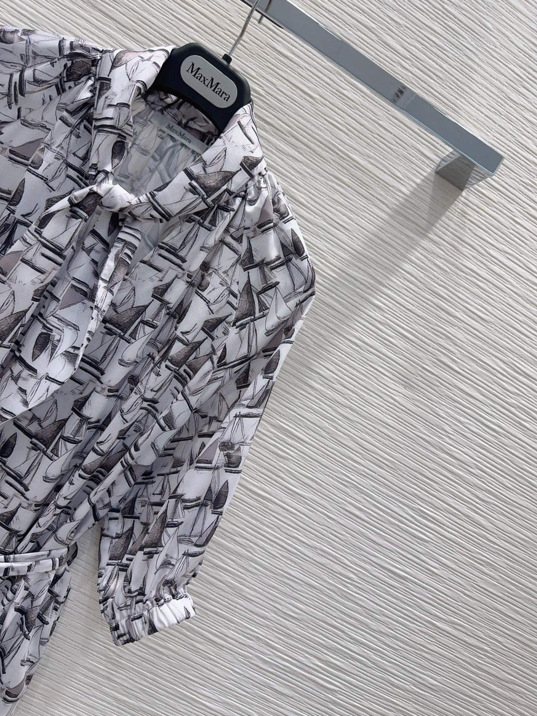 Max Mara Floral Print Dress Black White Polyester 395017