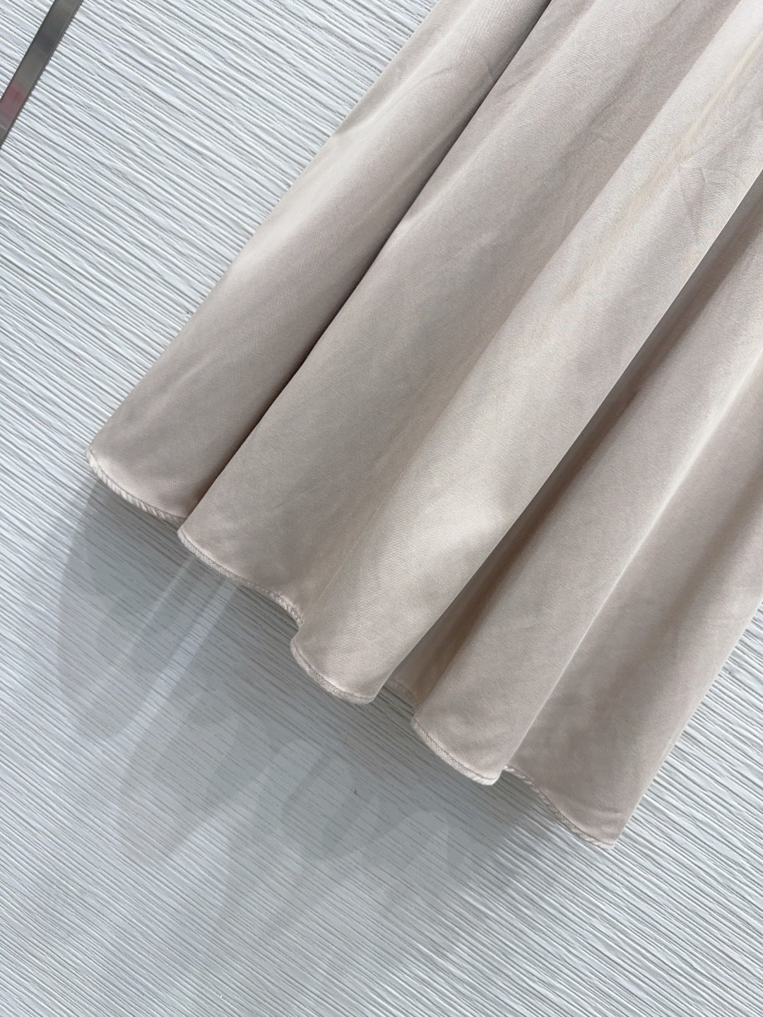 Miu 26s Vest Dress Light Taupe White Cotton 394974