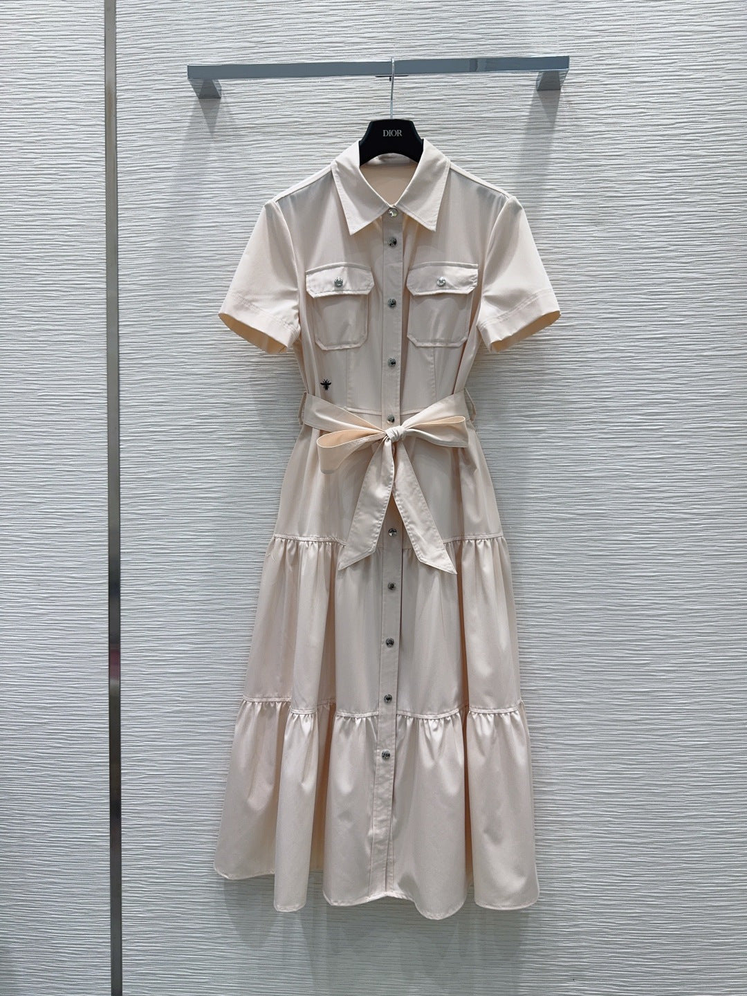 CD 26s Tiered Midi Dress Ivory Polyester 394984