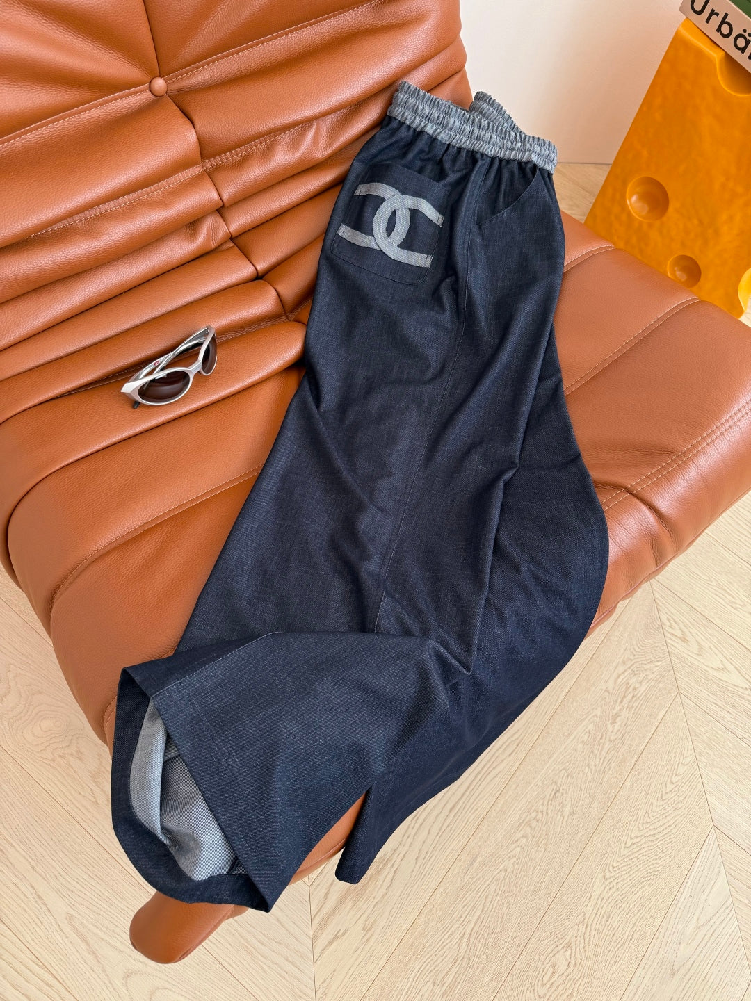CC 25 Elastic Pants Charcoal Blue Denim