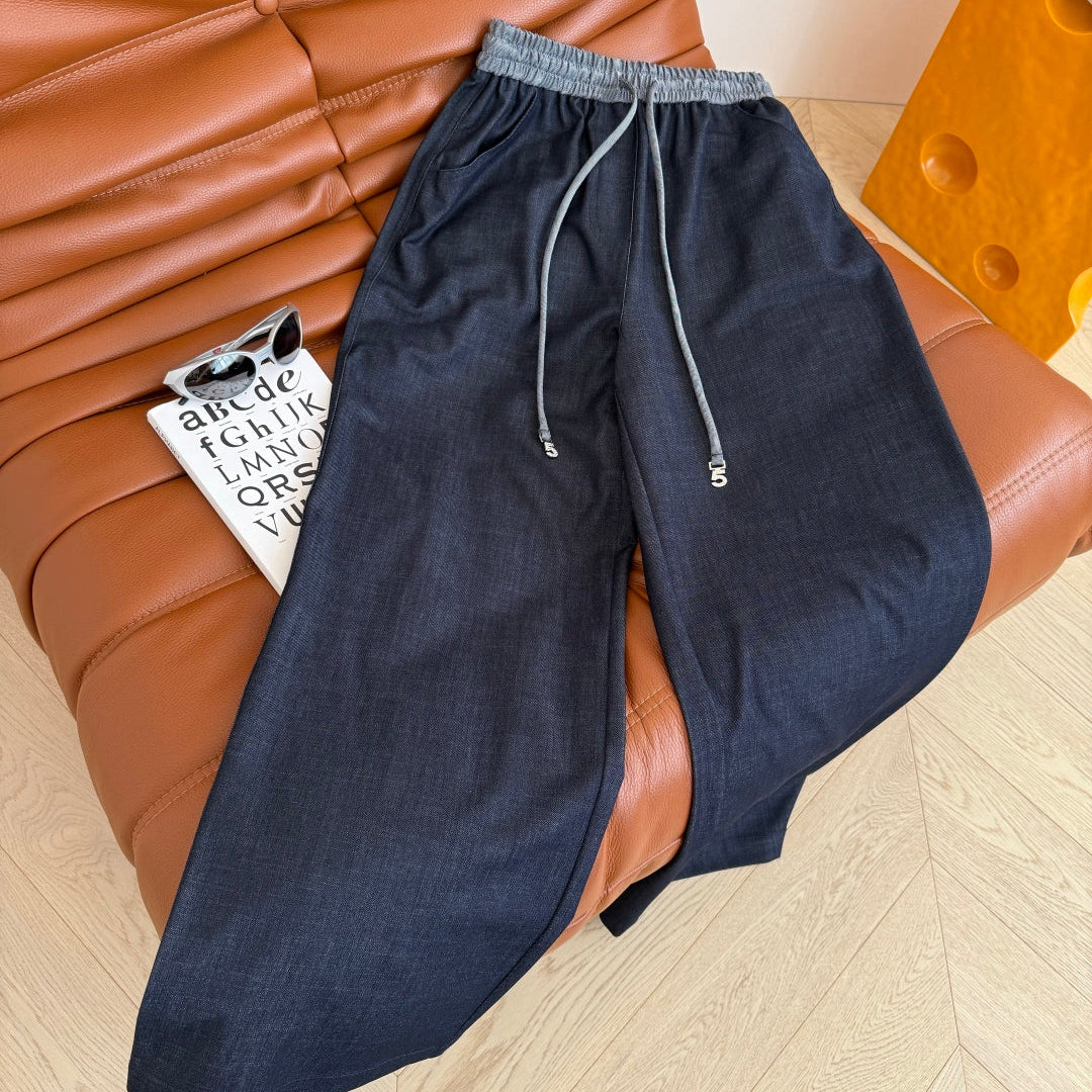 CC 25 Elastic Pants Charcoal Blue Denim