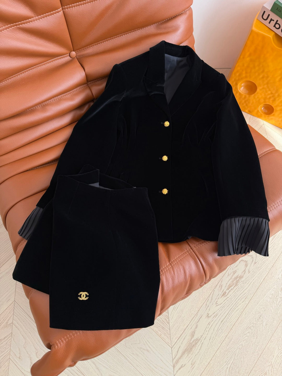 CC 26s Metallic Embellished Suit Black Velvet 340167