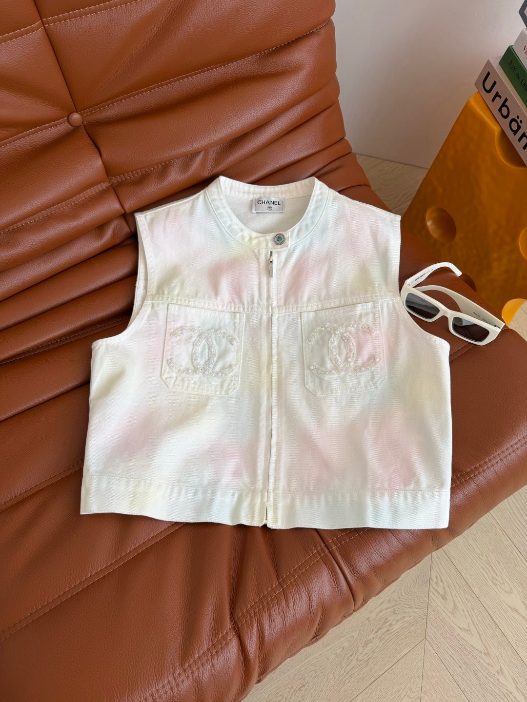 CC 26s Vest Rainbow Gradient Washed Denim