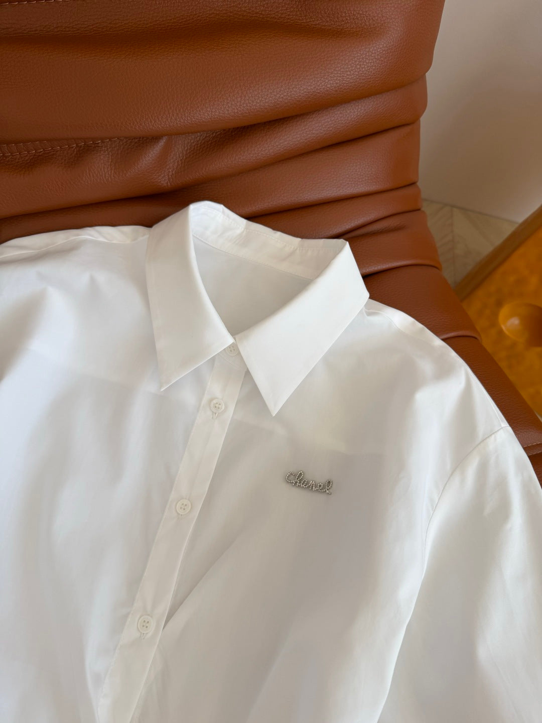CC 26s Button-Down Waist Shirt White Cotton 384872