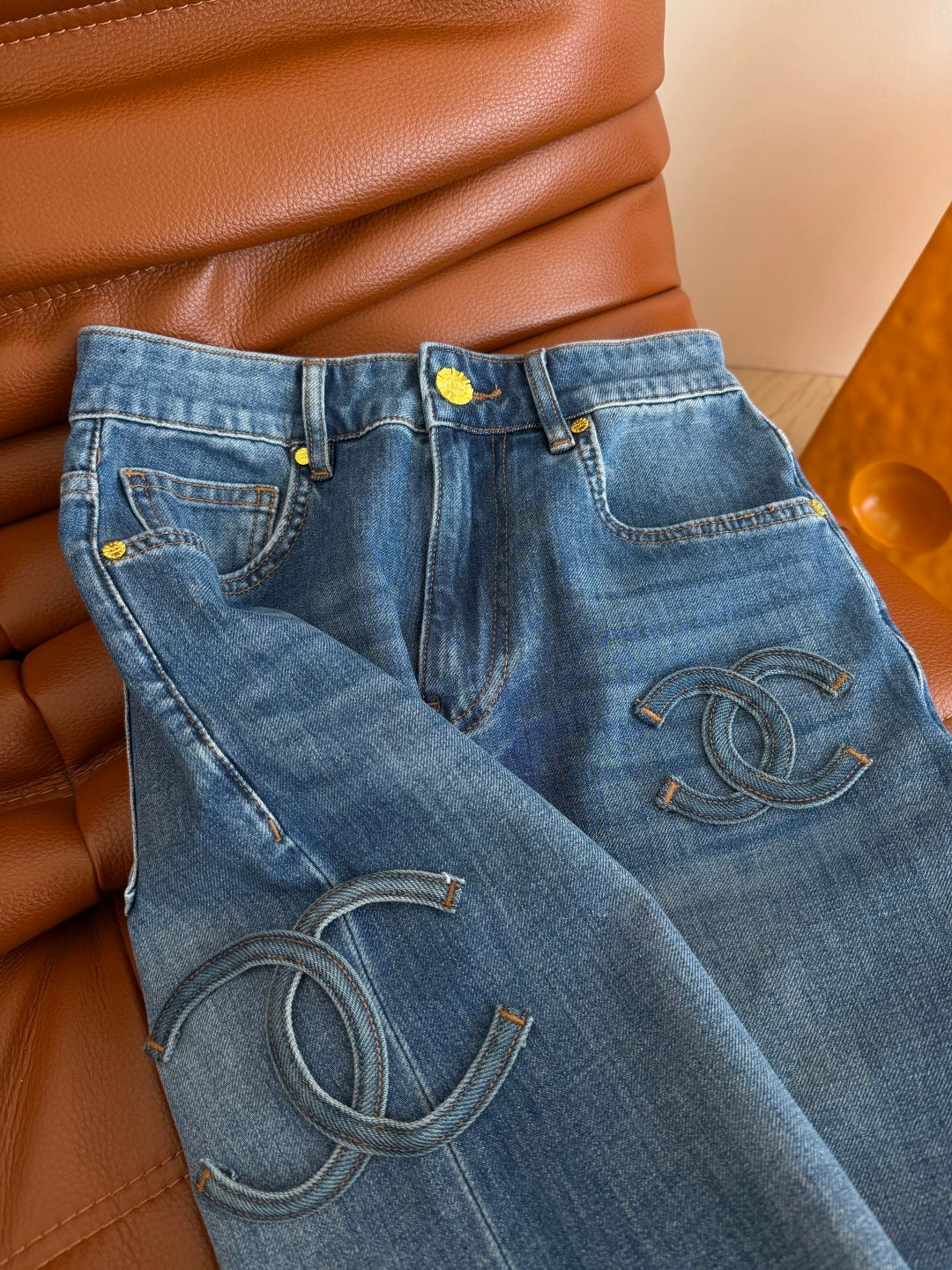CC 26s Double C Pattern Jeans Washed Blue Denim 409024