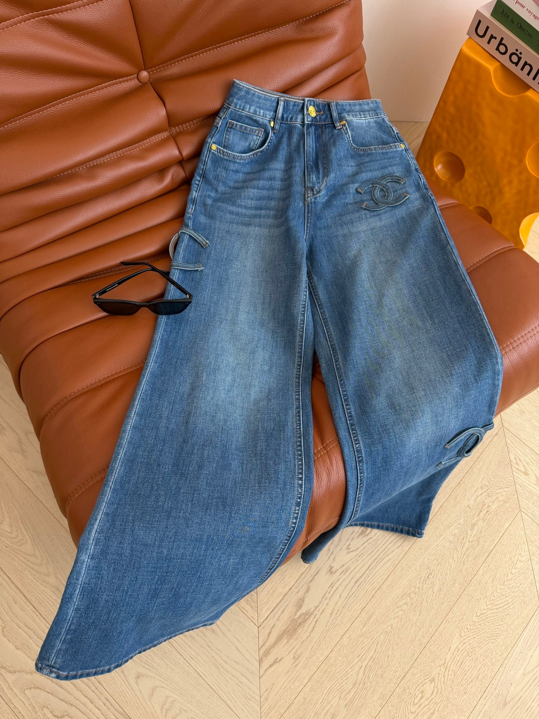 CC 26s Double C Pattern Jeans Washed Blue Denim 409024