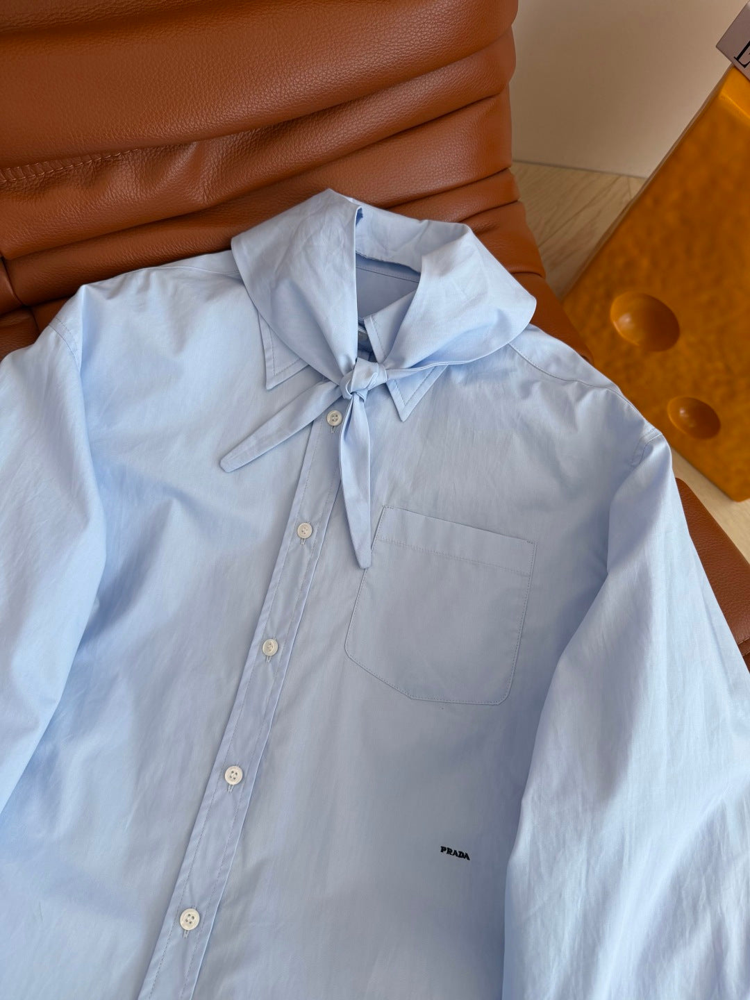 Prada 26s Bow Tie Design Shirt Cotton 424283
