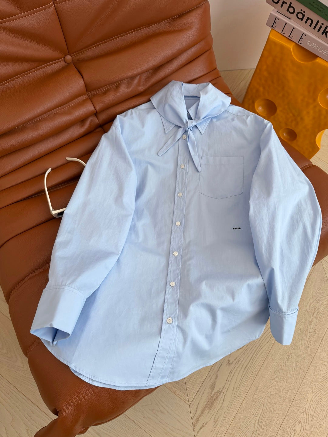Prada 26s Bow Tie Design Shirt Cotton 424283