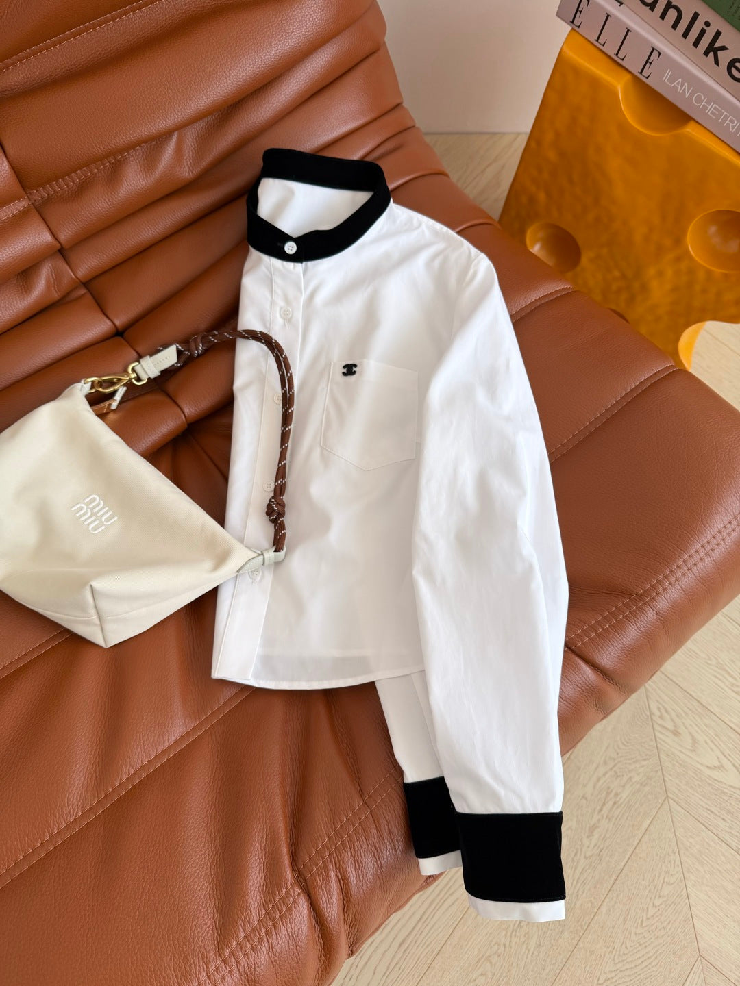 CC 26s Retro-Style Shirt Black White Cotton 424392