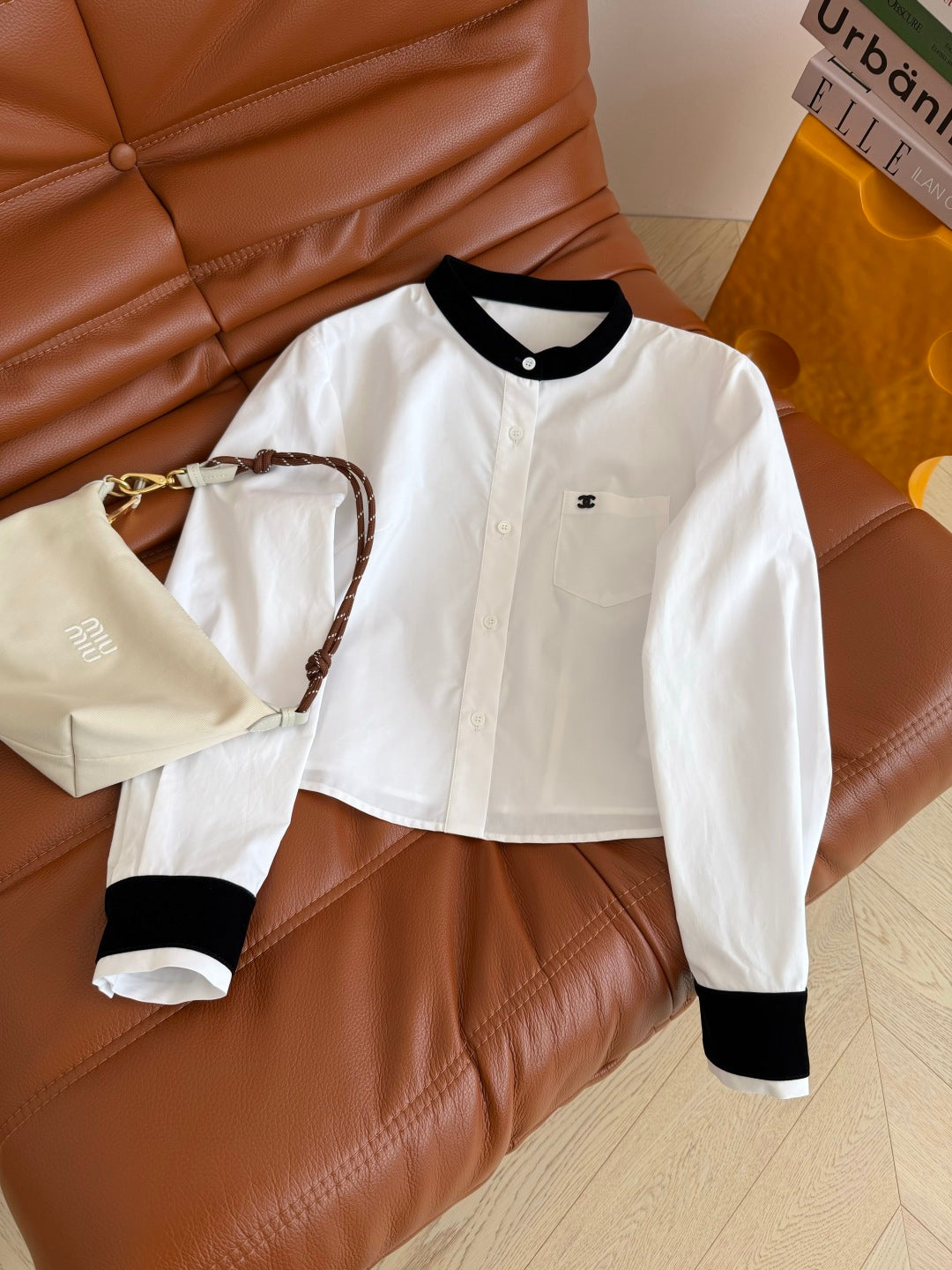 CC 26s Retro-Style Shirt Black White Cotton 424392