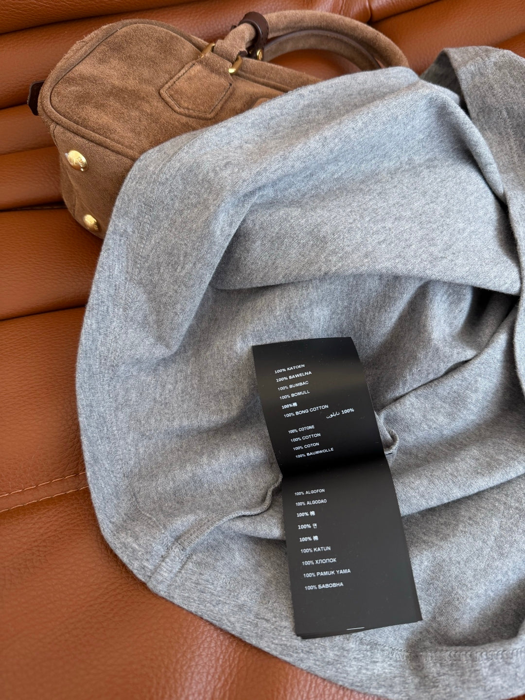 Miu 26s Long-Sleeved T-Shirt Grey Cotton 424307