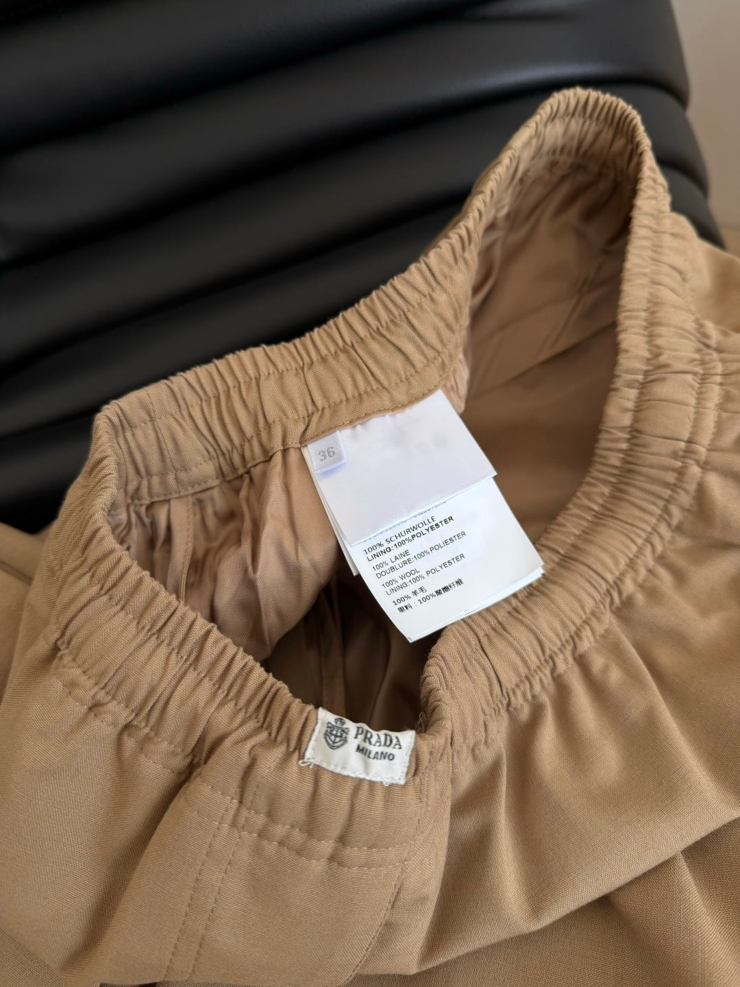 Prada 26s Casual Outfit Set Jacket + Pants Khaki Polyester 424336