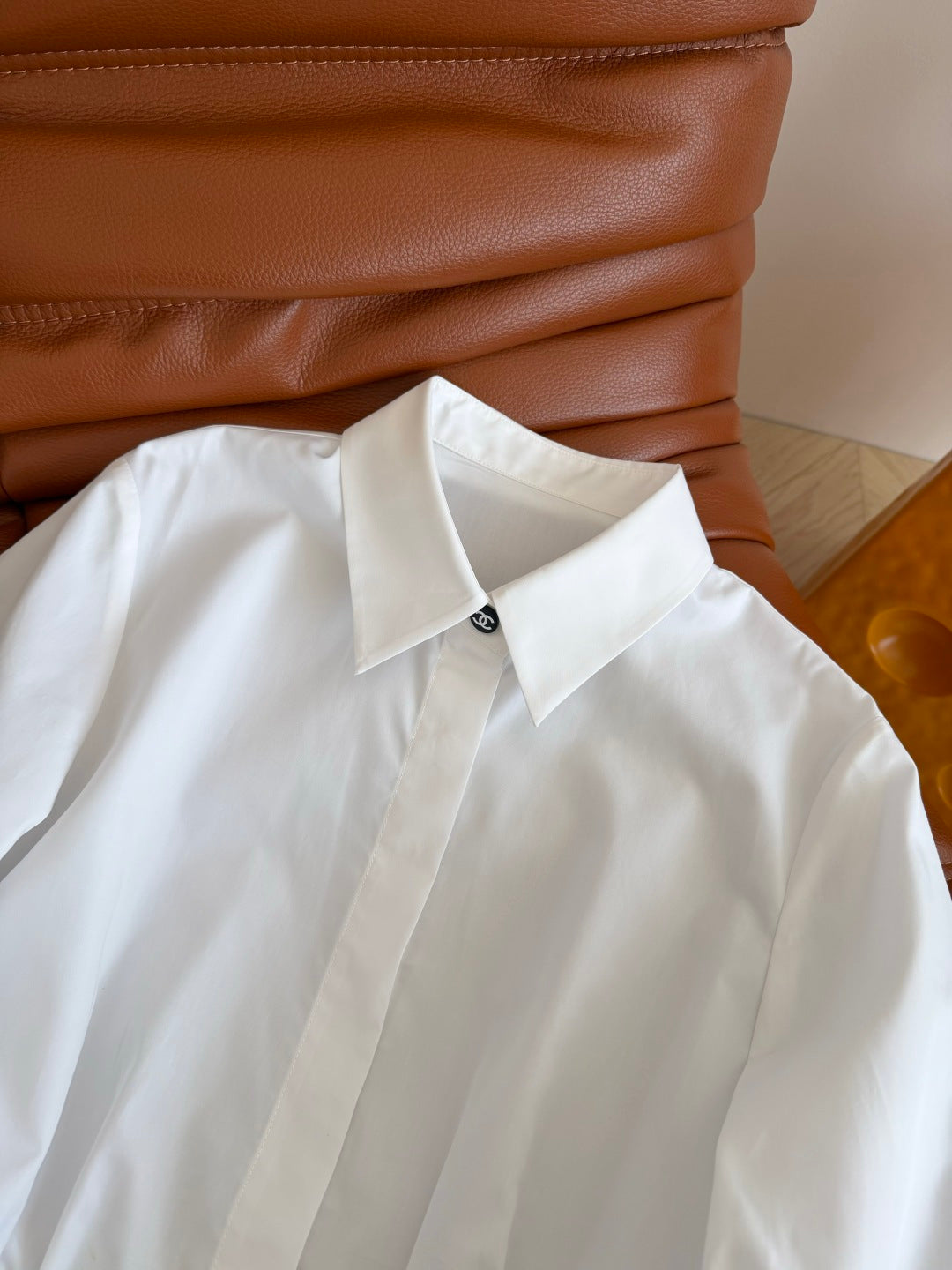 CC 26s Shirt With Double C Velvet Ribbon Trim Cotton 424350
