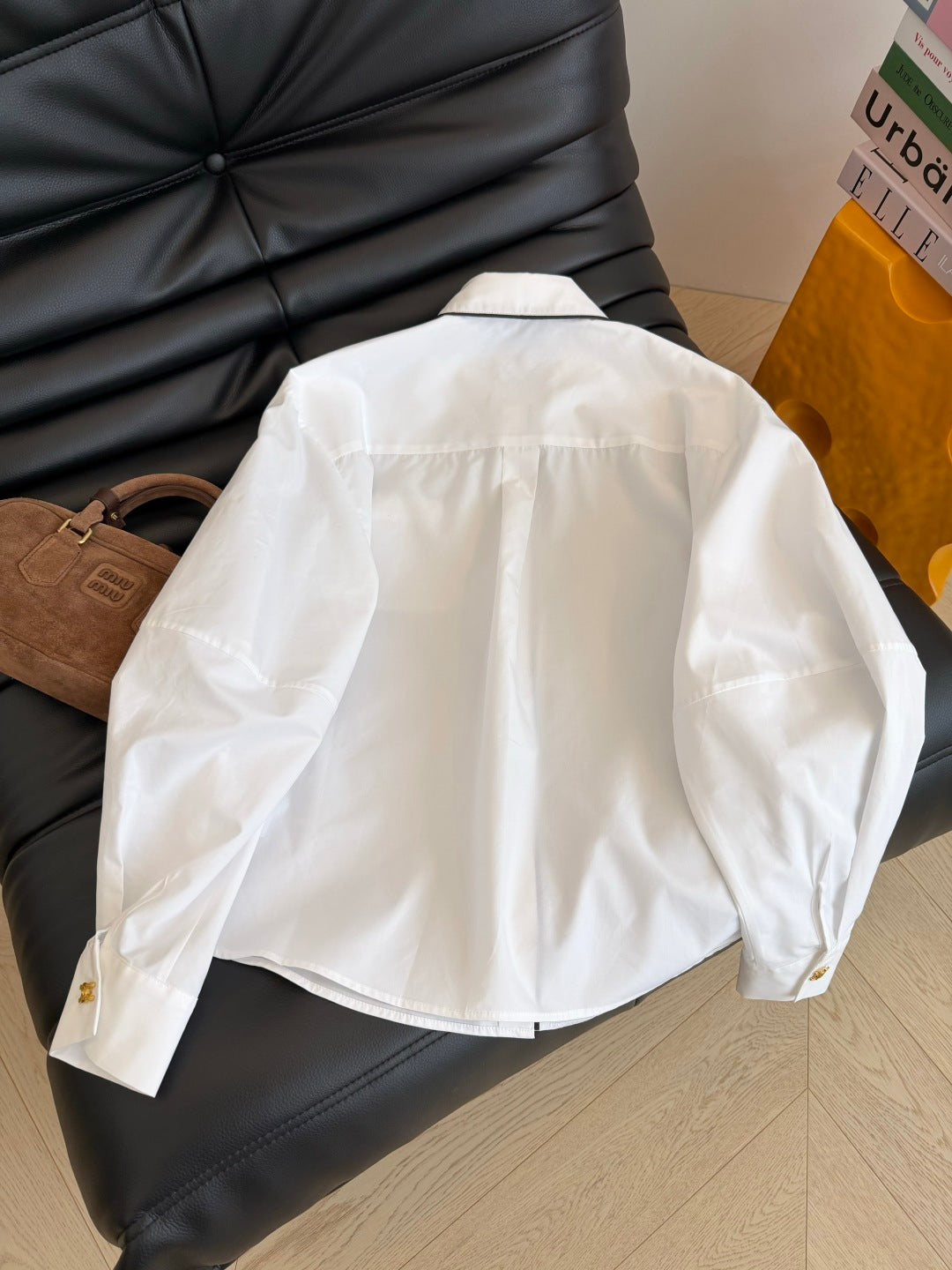 Celine 26s Triomphe-Themed Shirt White Cotton 424228