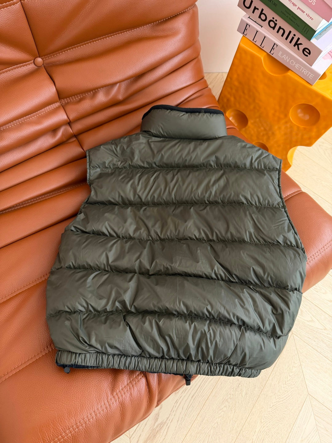 Miu 26s Down Vest Olive Green Re-Nylon 424238