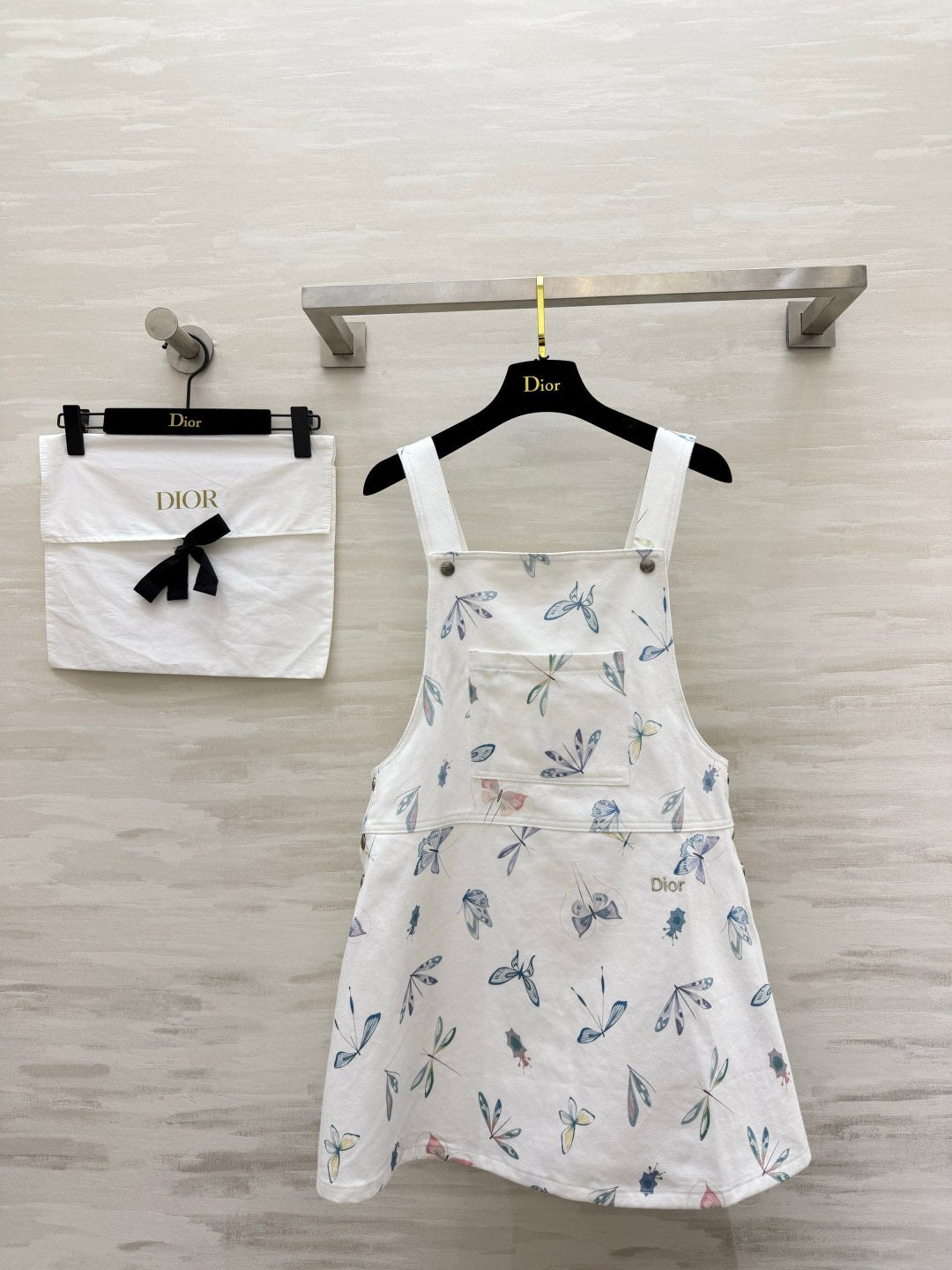 CD Baby Pinafore Dress Ivory Cotton 390592