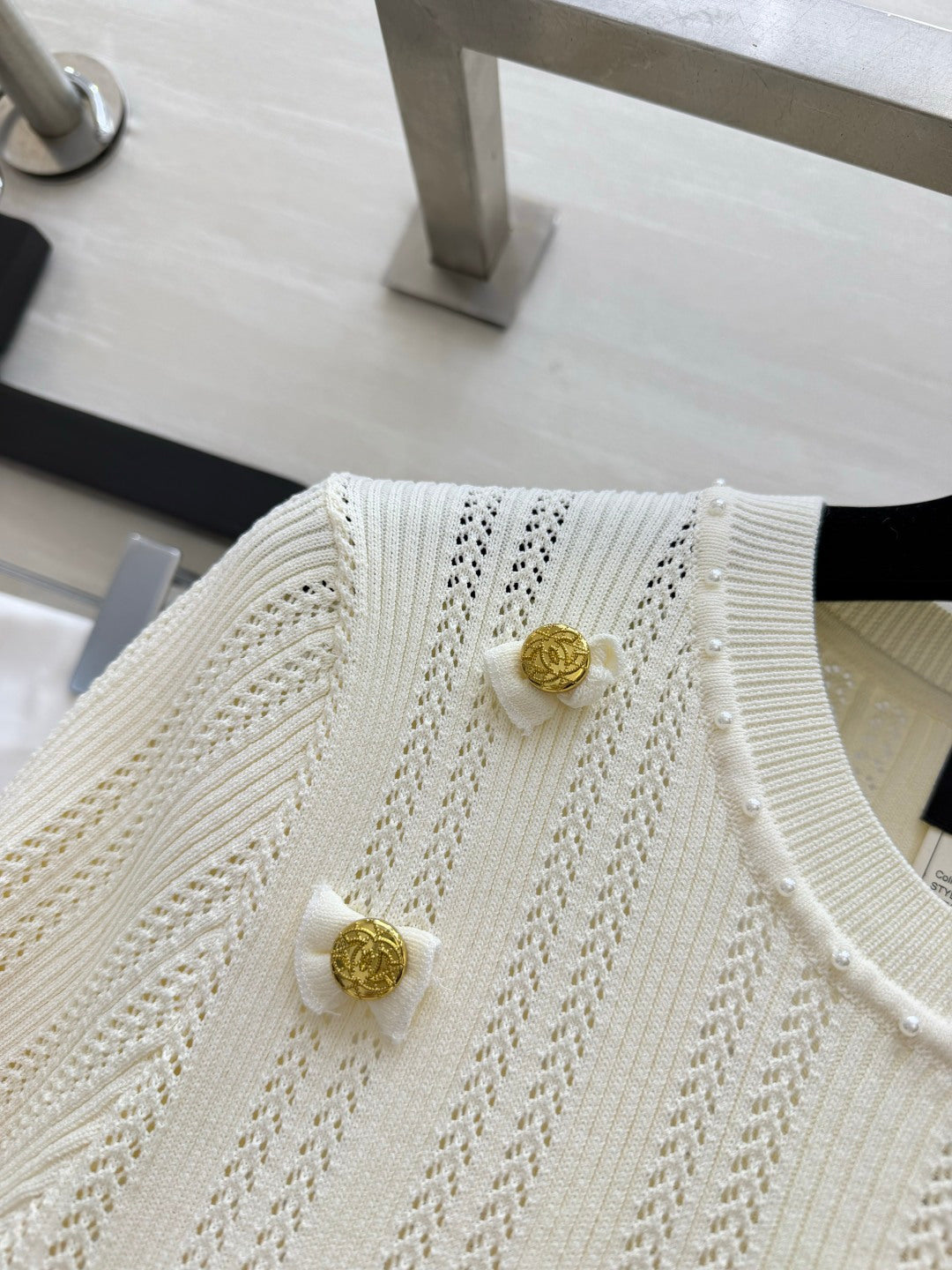 CC Short-Sleeved Top Ivory Cashmere 394202