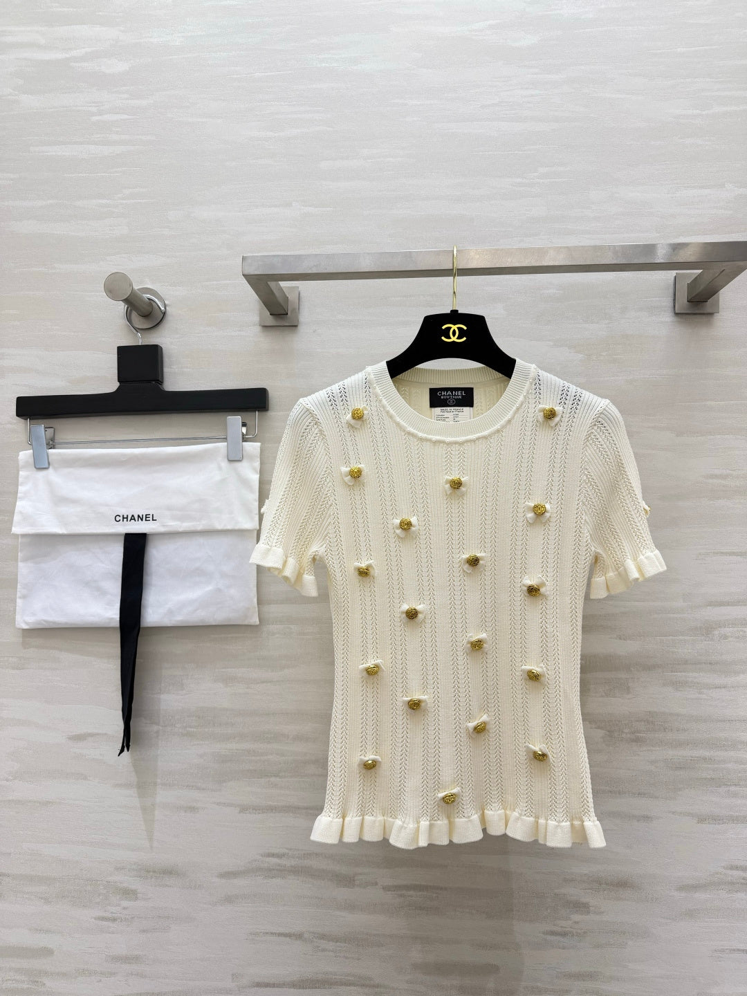CC Short-Sleeved Top Ivory Cashmere 394202