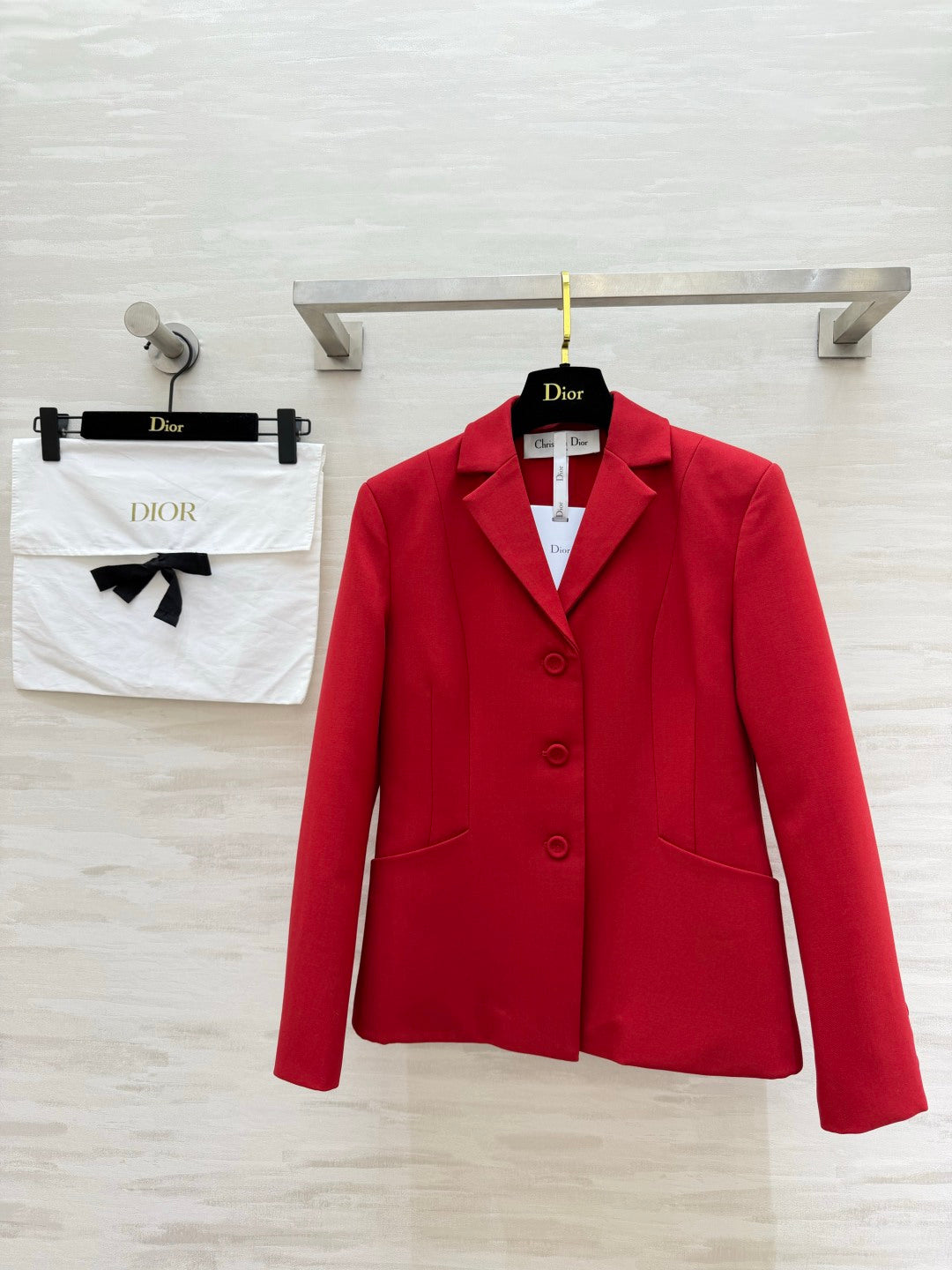 CD 30 Montaigne Bar Jacket Red Wool Silk 394149