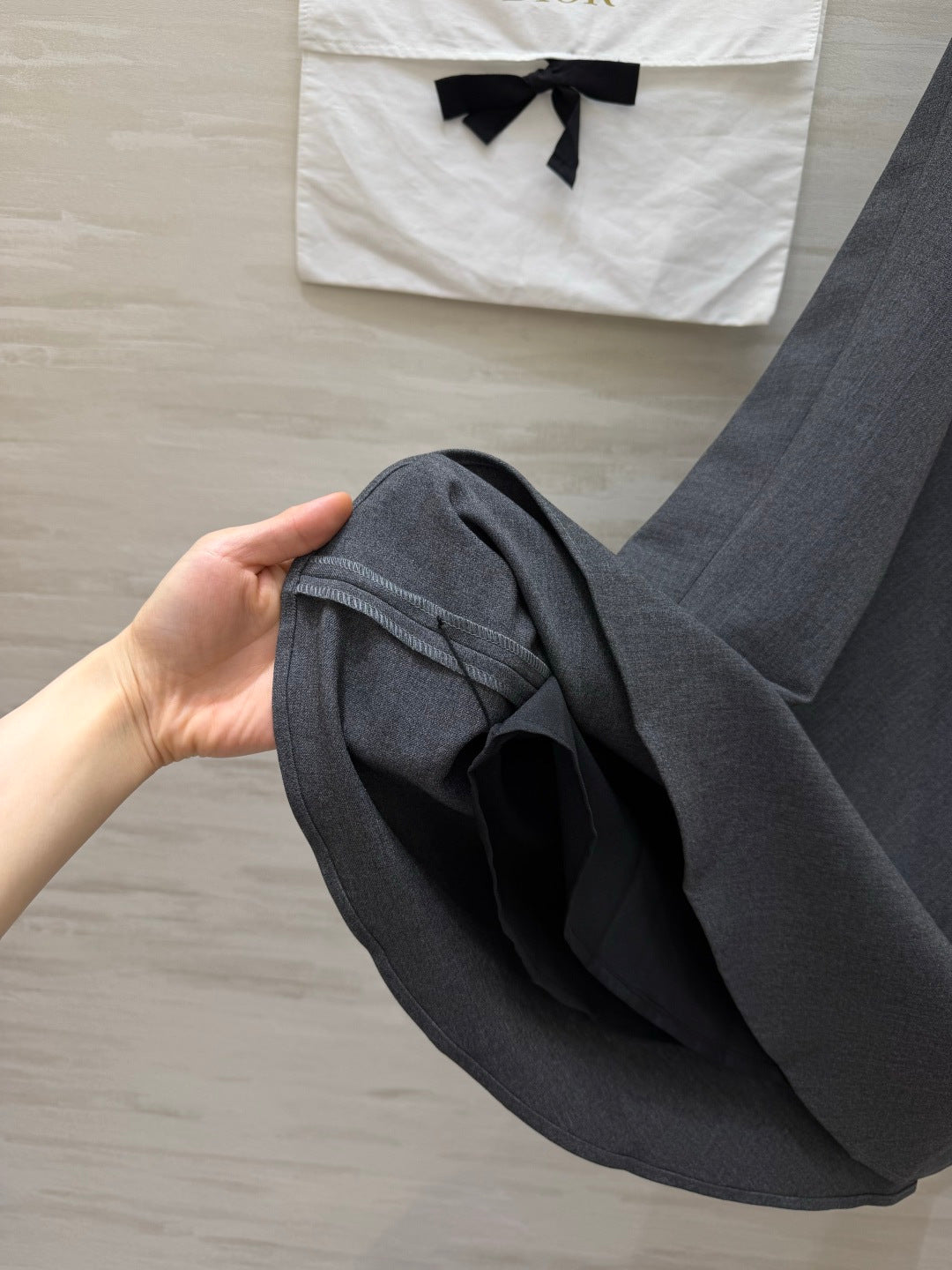 CD Mid-Length Skirt Black Wool Silk 394144