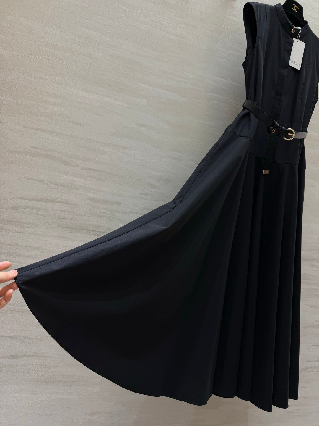 Max Mara Mstgesto Dress Black Linen 397040