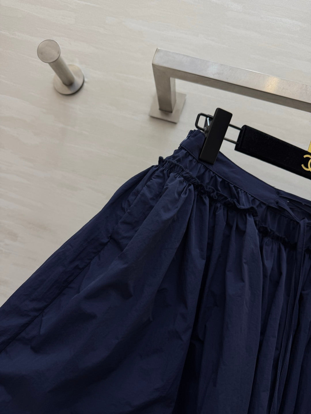 Loewe 26s Drawstring Mini Skirt Blue Cotton 398860