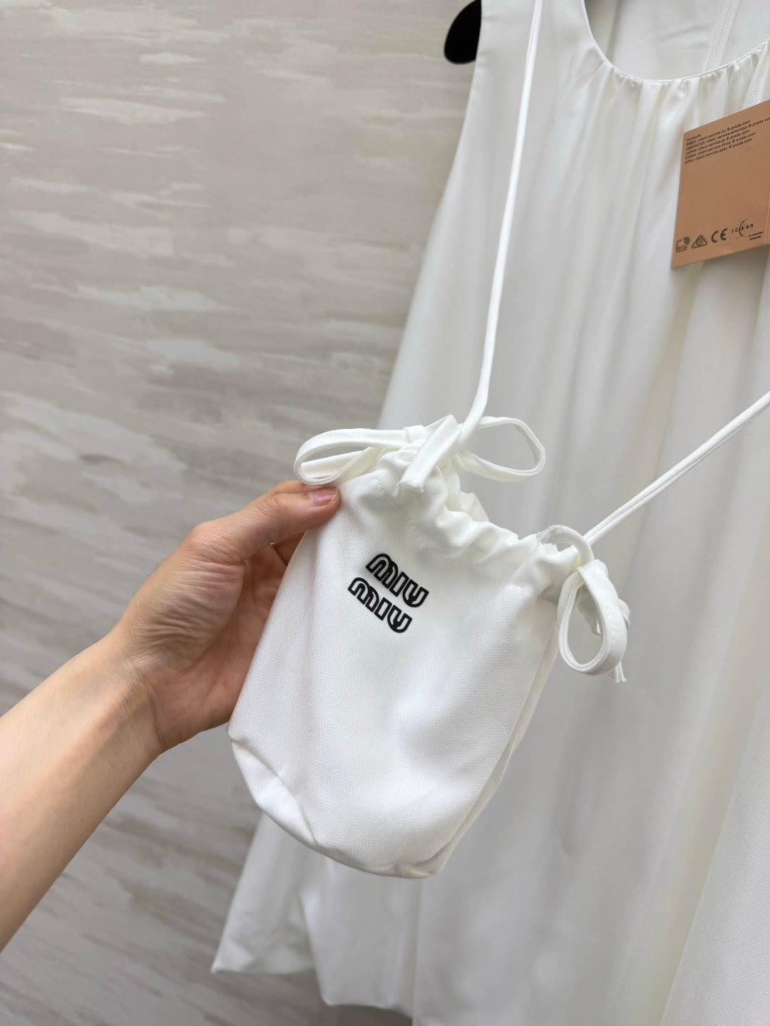 Miu 26s Sleeveless Dress White Denim 398804