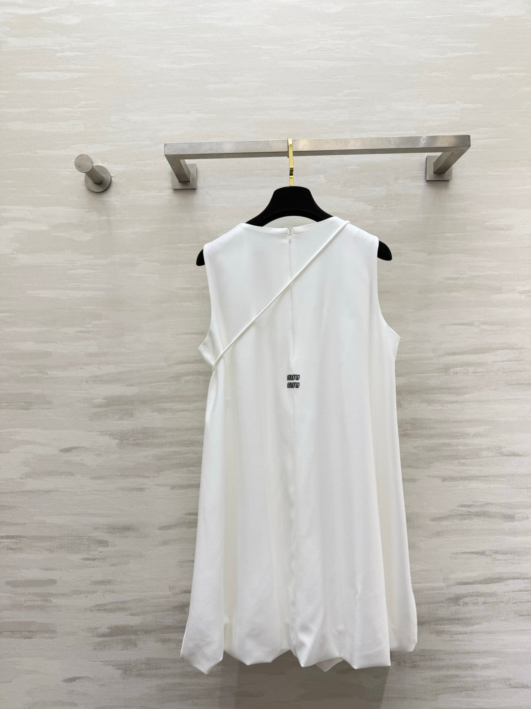 Miu 26s Sleeveless Dress White Denim 398804