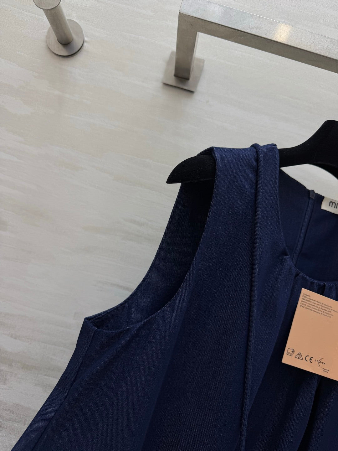 Miu 26s Sleeveless Dress Deep Blue Denim 398806