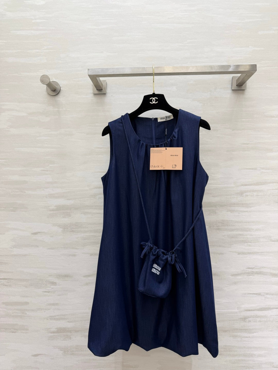 Miu 26s Sleeveless Dress Deep Blue Denim 398806