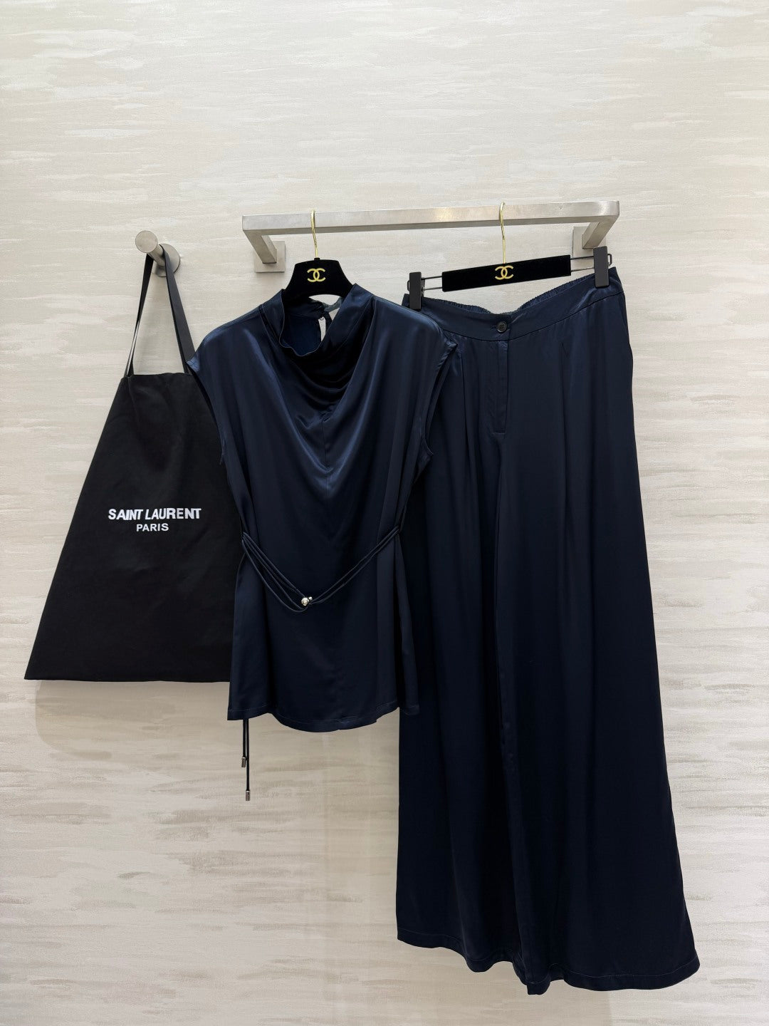YSL Set Navy Blue Satin 403389