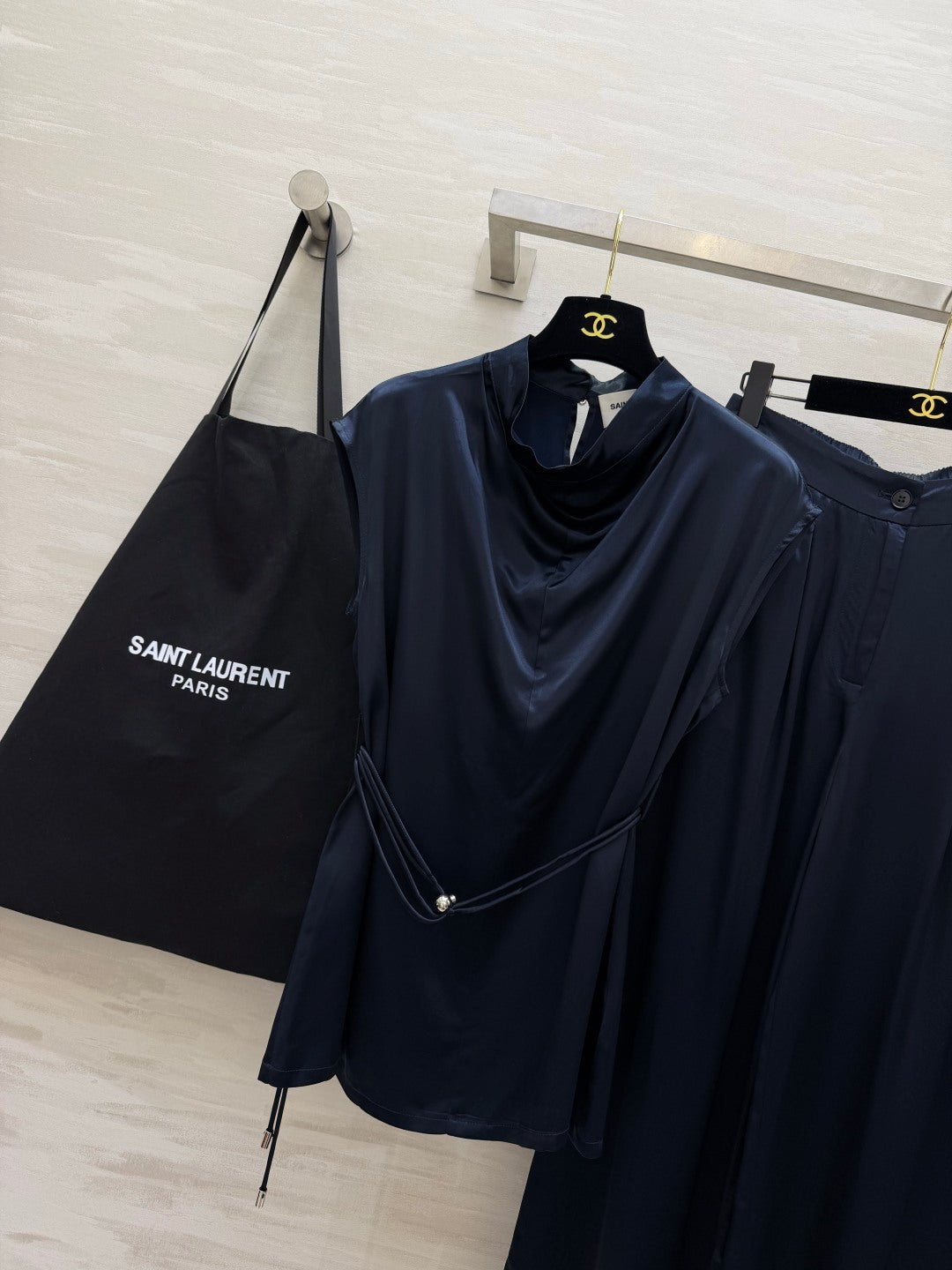 YSL Set Navy Blue Satin 403389