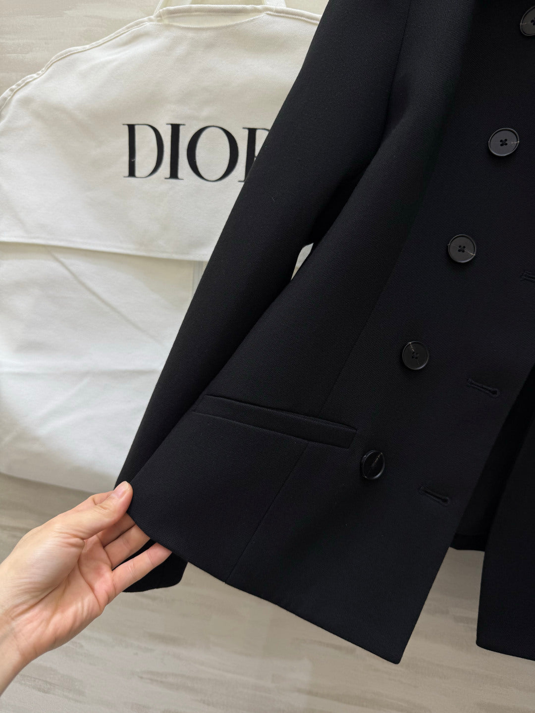 CD 26s Set Belted Jacket & Pant Black Virgin Wool and Silk 414136