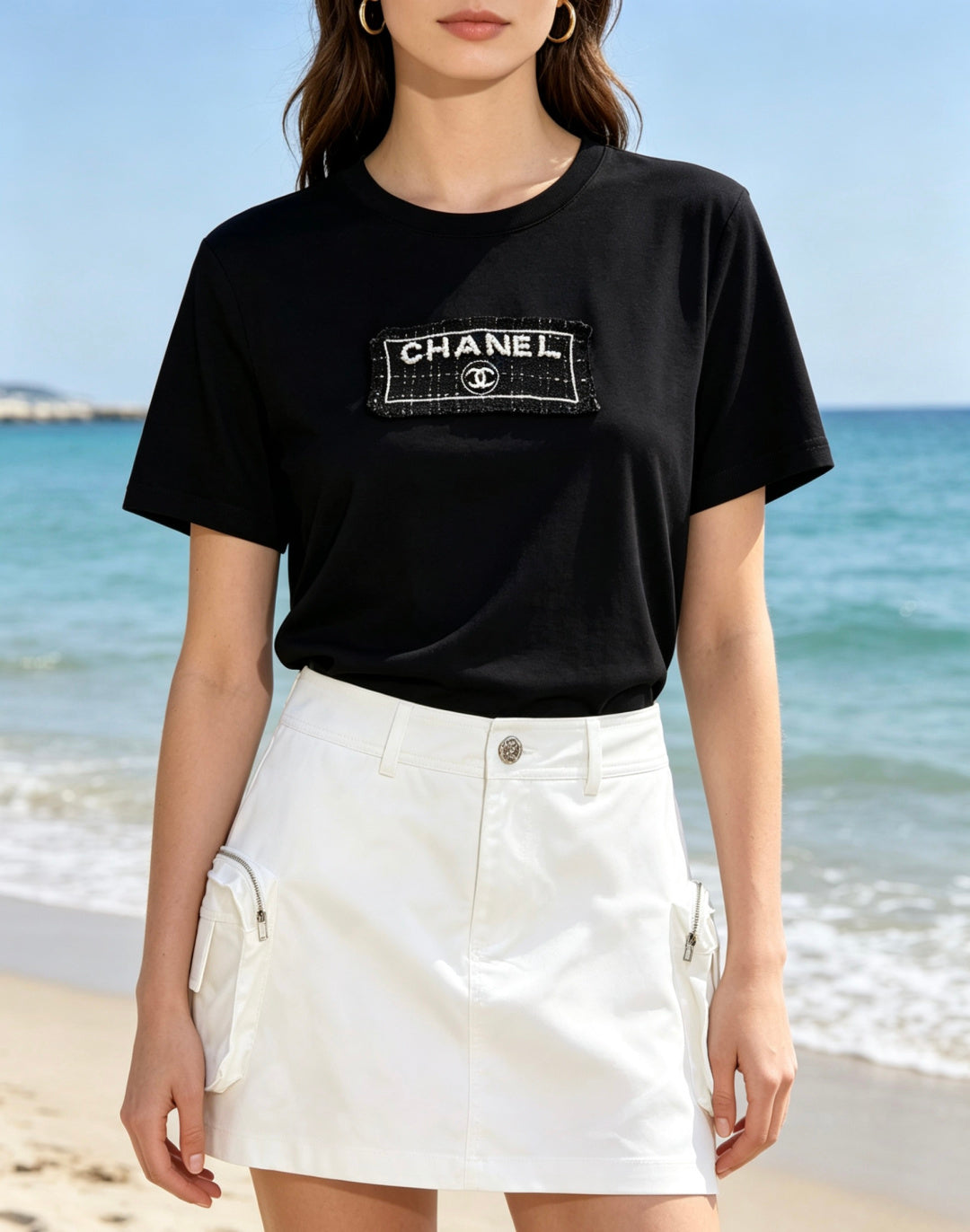 CC 26s Cargo Skirt White Cotton 412078