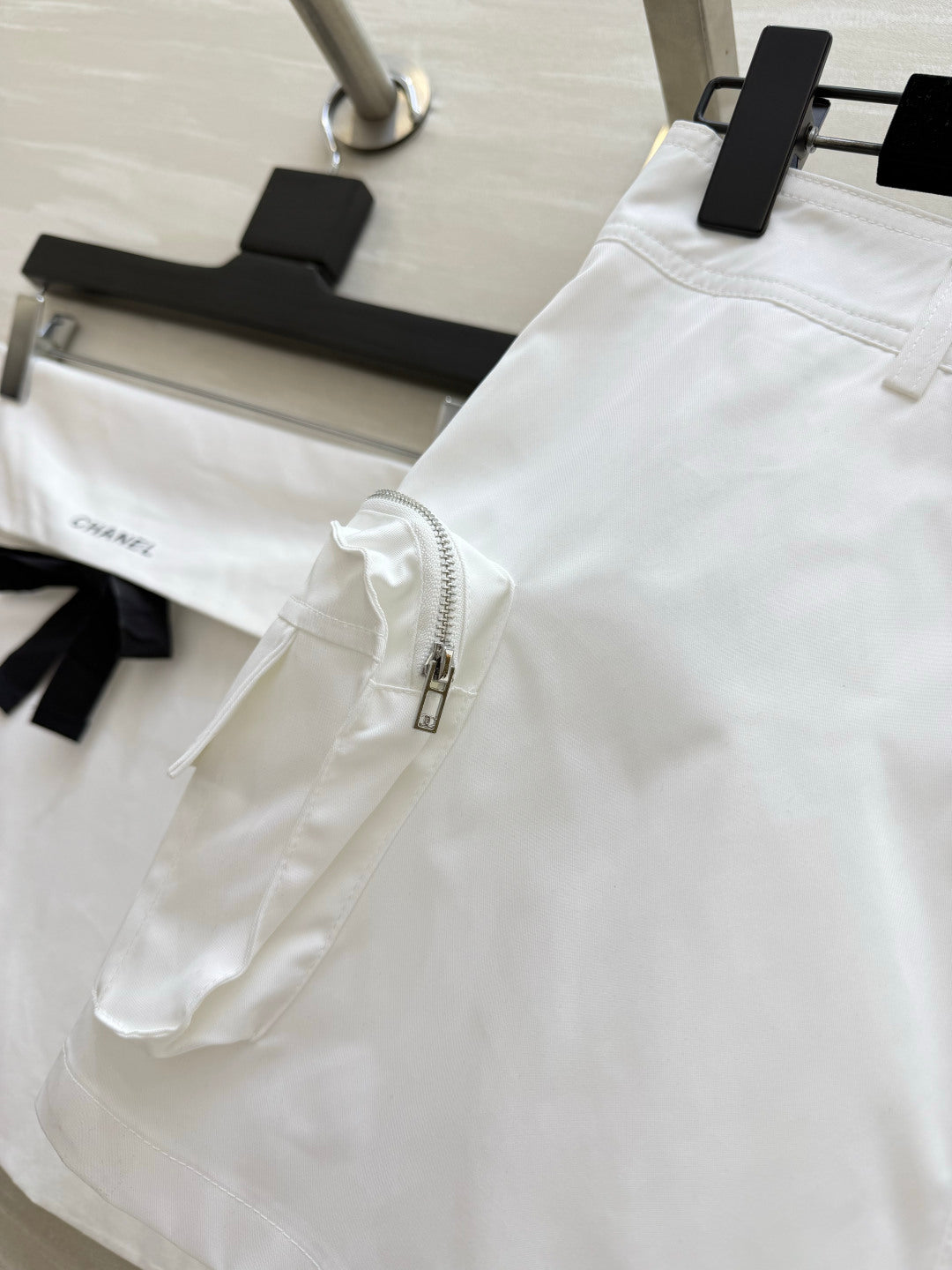 CC 26s Cargo Skirt White Cotton 412078