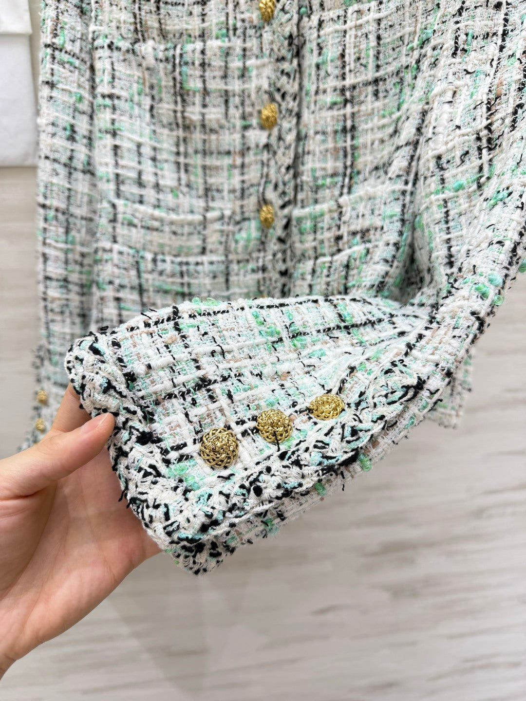 CC 26s Jacket White Black Green Tweed 416064